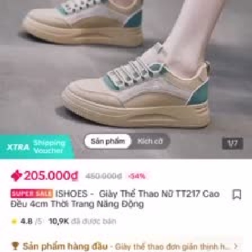 Giày thể thao nữ đẹp êm chân Ishoes 12196