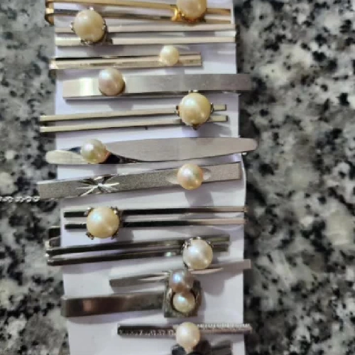 Kẹp cavat ngọc trai, đá