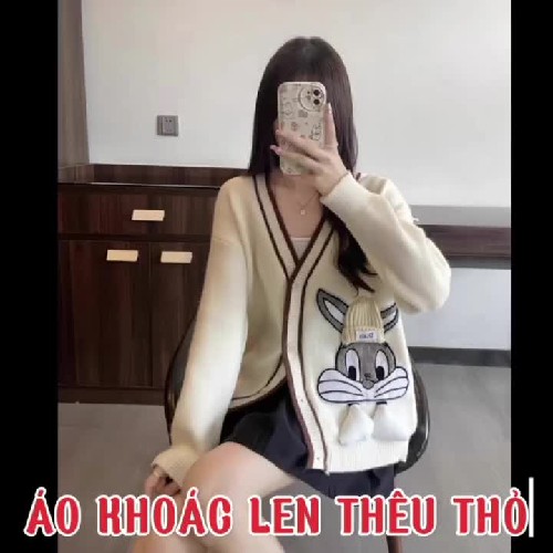 Áo Khoác Len Thêu Hình Thỏ  26134