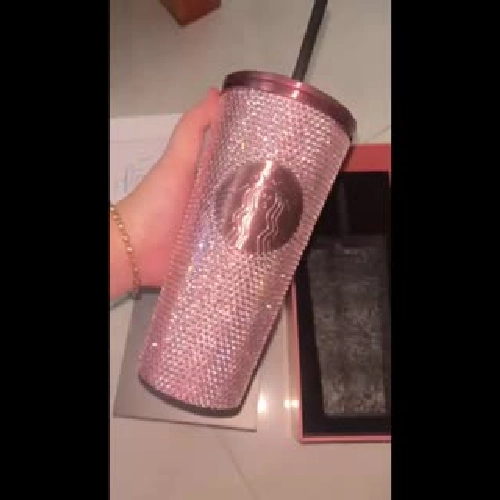 LY STARBUCKS BLACKPINK ĐÍNH ĐÁ MÀU HỒNG CHÍNH HÃNG 337696