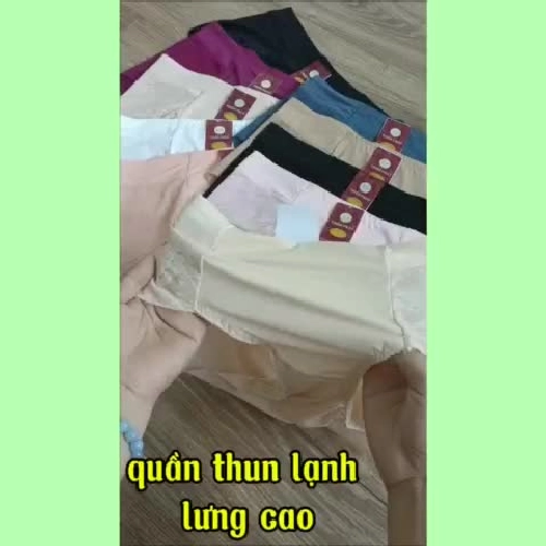 quần vải thun lạnh lưng cao phối ren mềm mịn ôm bụng không lộ viền 318023