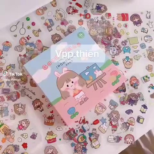 2 Túi 25 tấm sticker cute trong suốt trang trí tập vở, bình nước - Vpp Thiên Ái TA015 179197