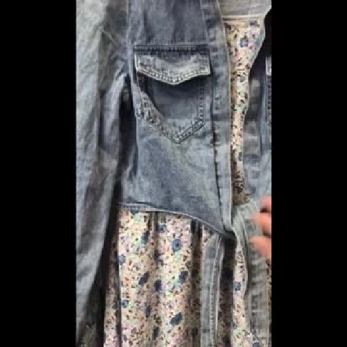 Khoác jean kèm váy dài size M, L 