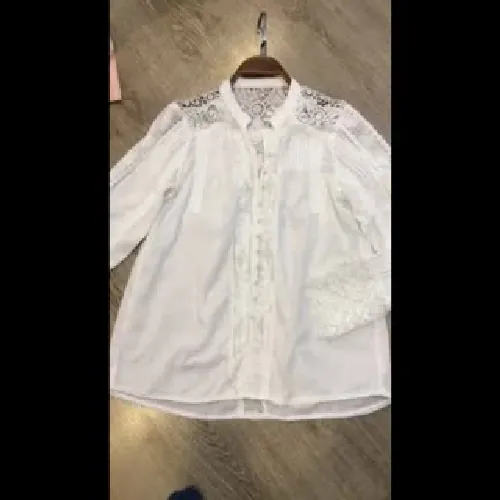 [Siêu Phẩm Nhật] Sơ mi vintage boho phối ren xếp ly khuy bọc form Âu đẹp suất sắc