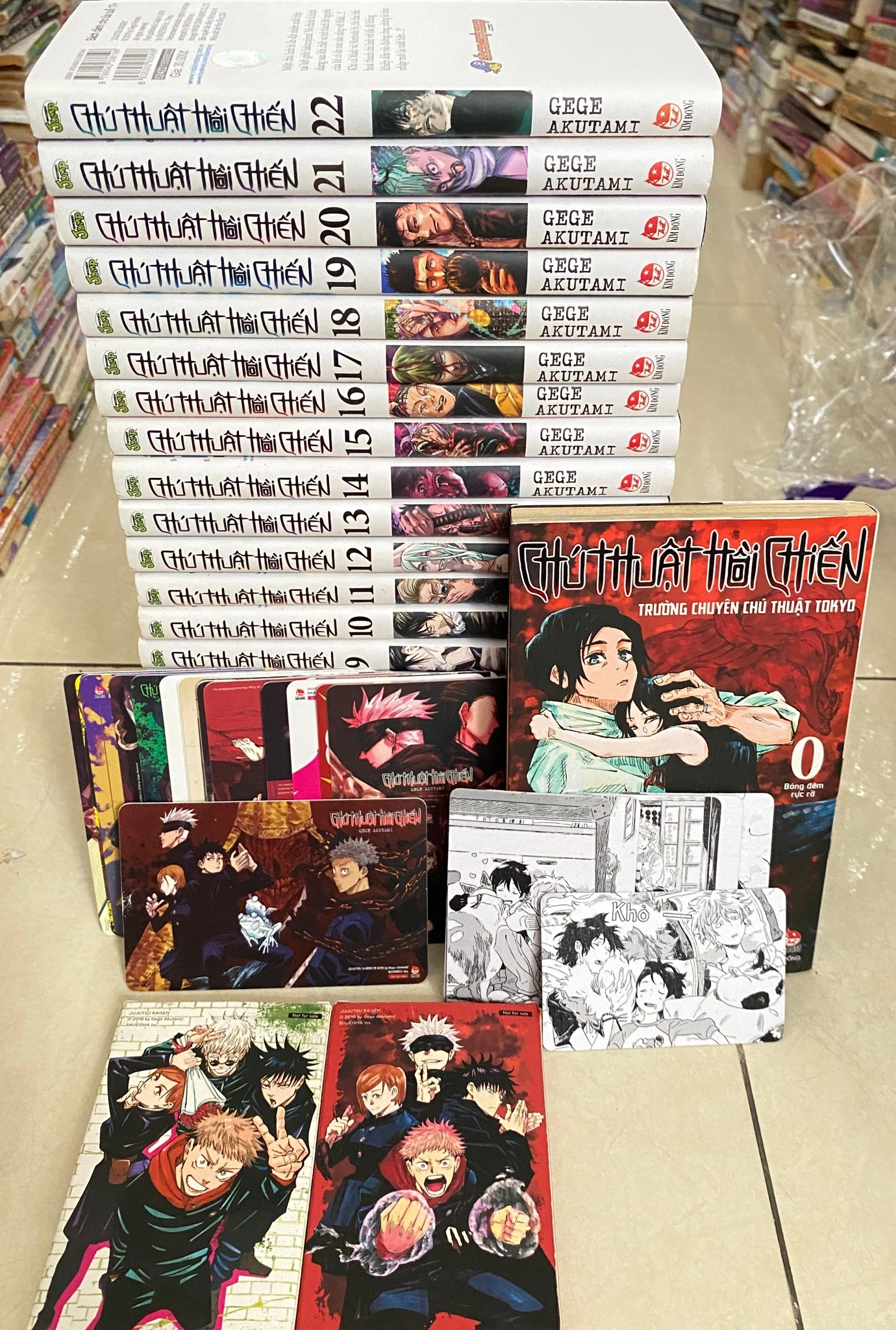 full bộ Chú Thuật Hồi Chiến ( tập 0-22 ) kèm 2 hộp card nhựa cứng by  - Sách Book Cover - Ngọc Hiển Books