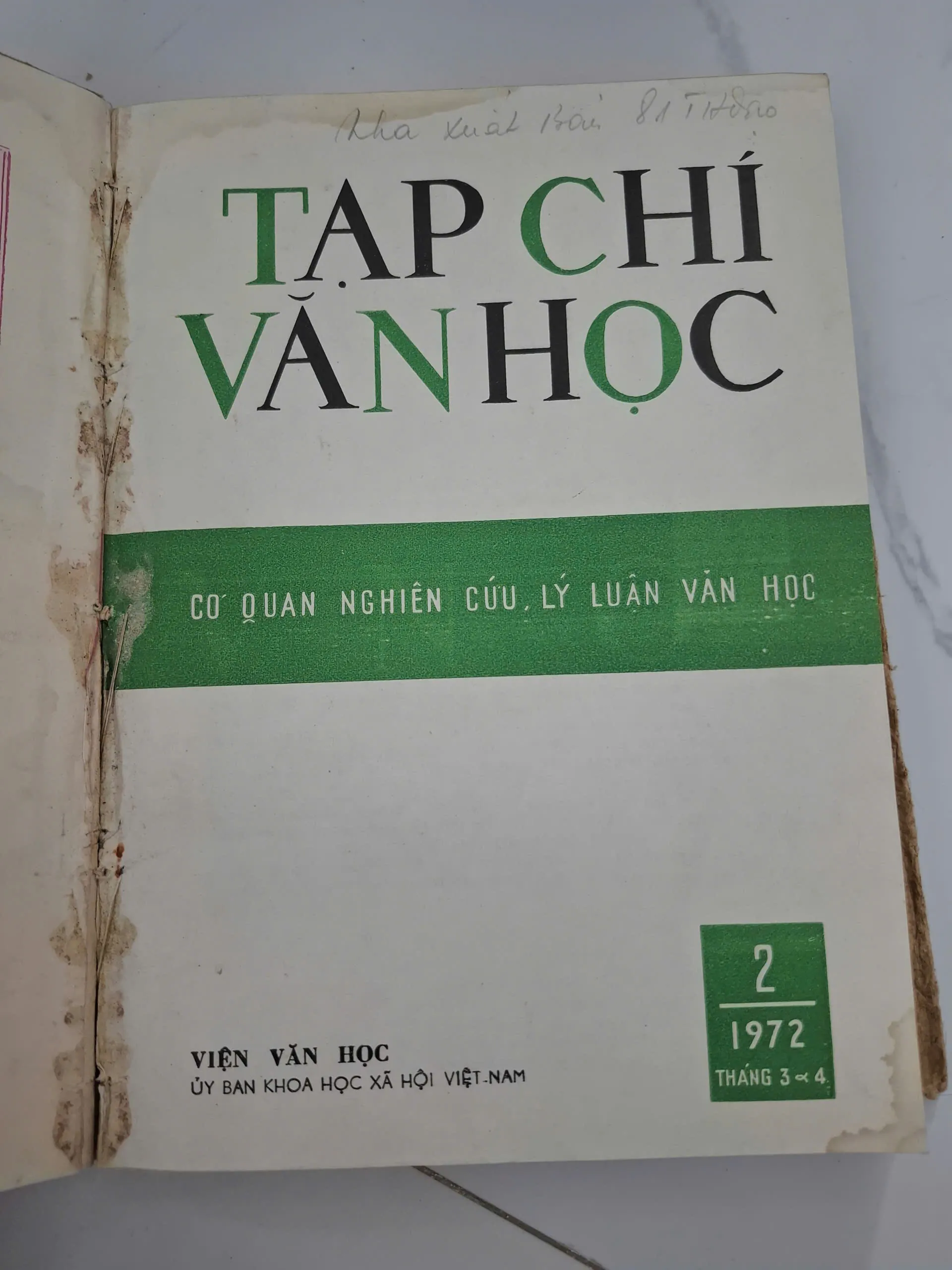 Tạp chí Văn học (Các số 1, 2, 3, 5 năm 1972) - Viện Văn học