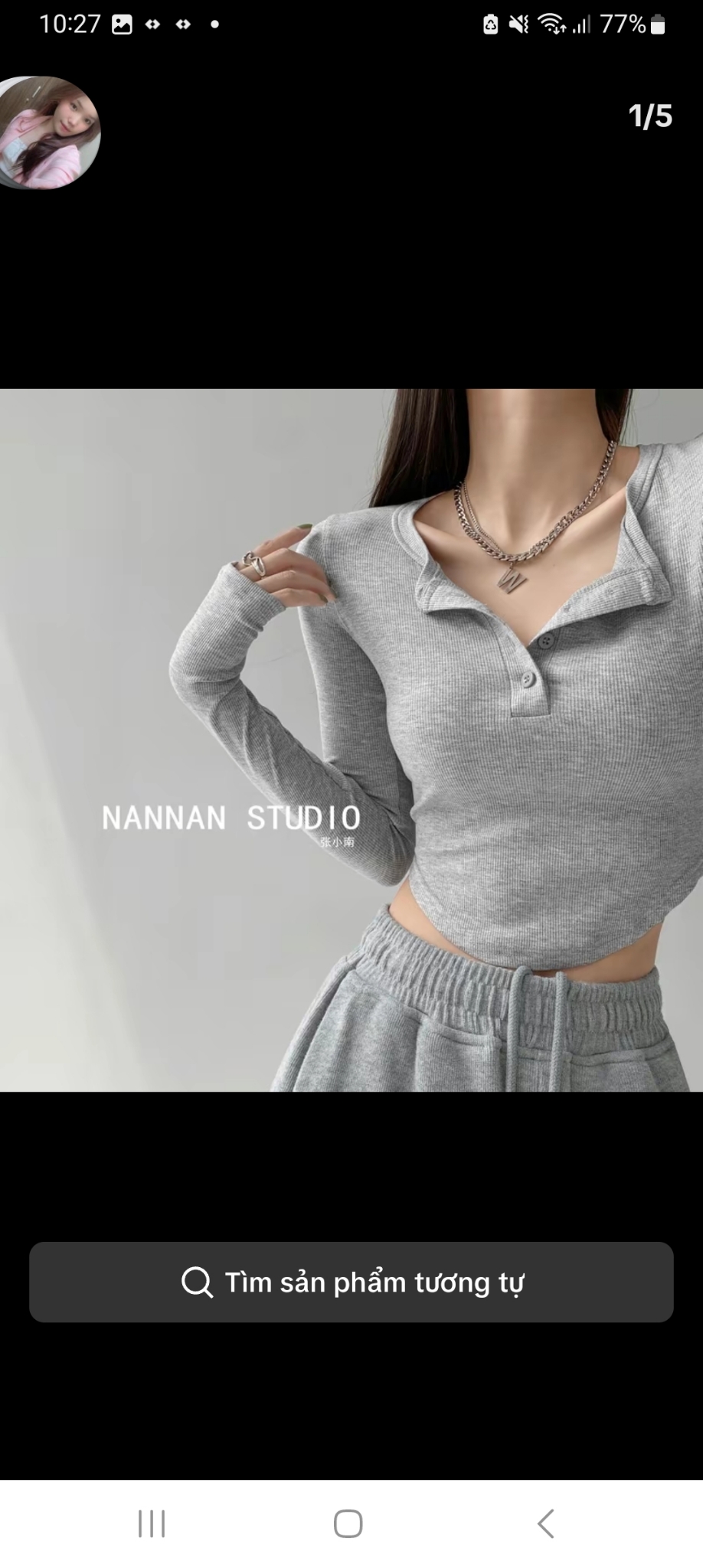 Áo croptop nữ dài tay xám  233281