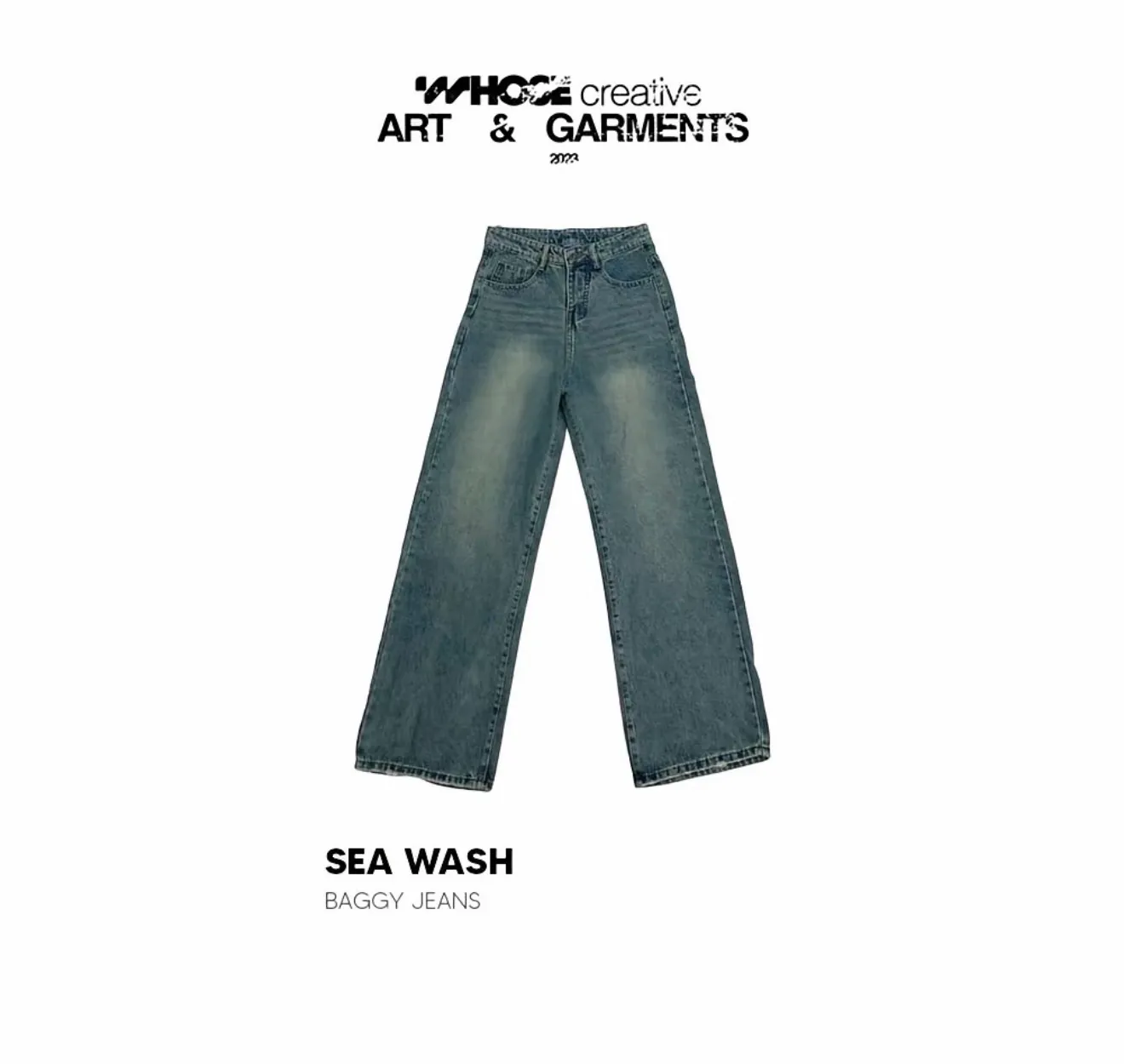 Quần jeans nam baggy màu xanh nhạt kiểu dáng thoải mái