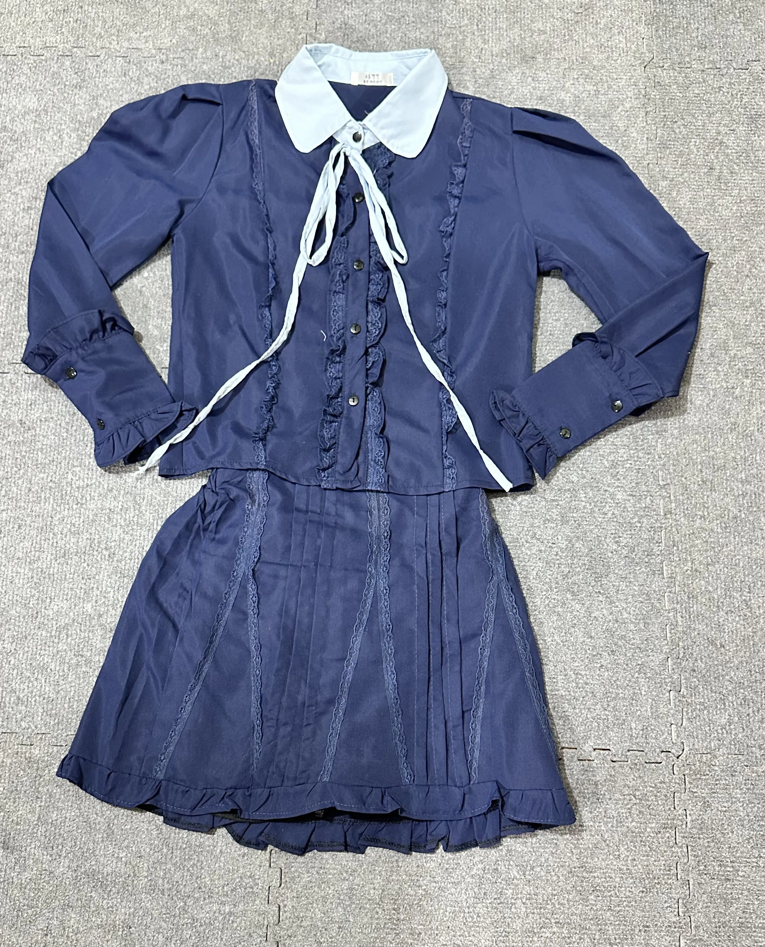 Set áo váy xanh than