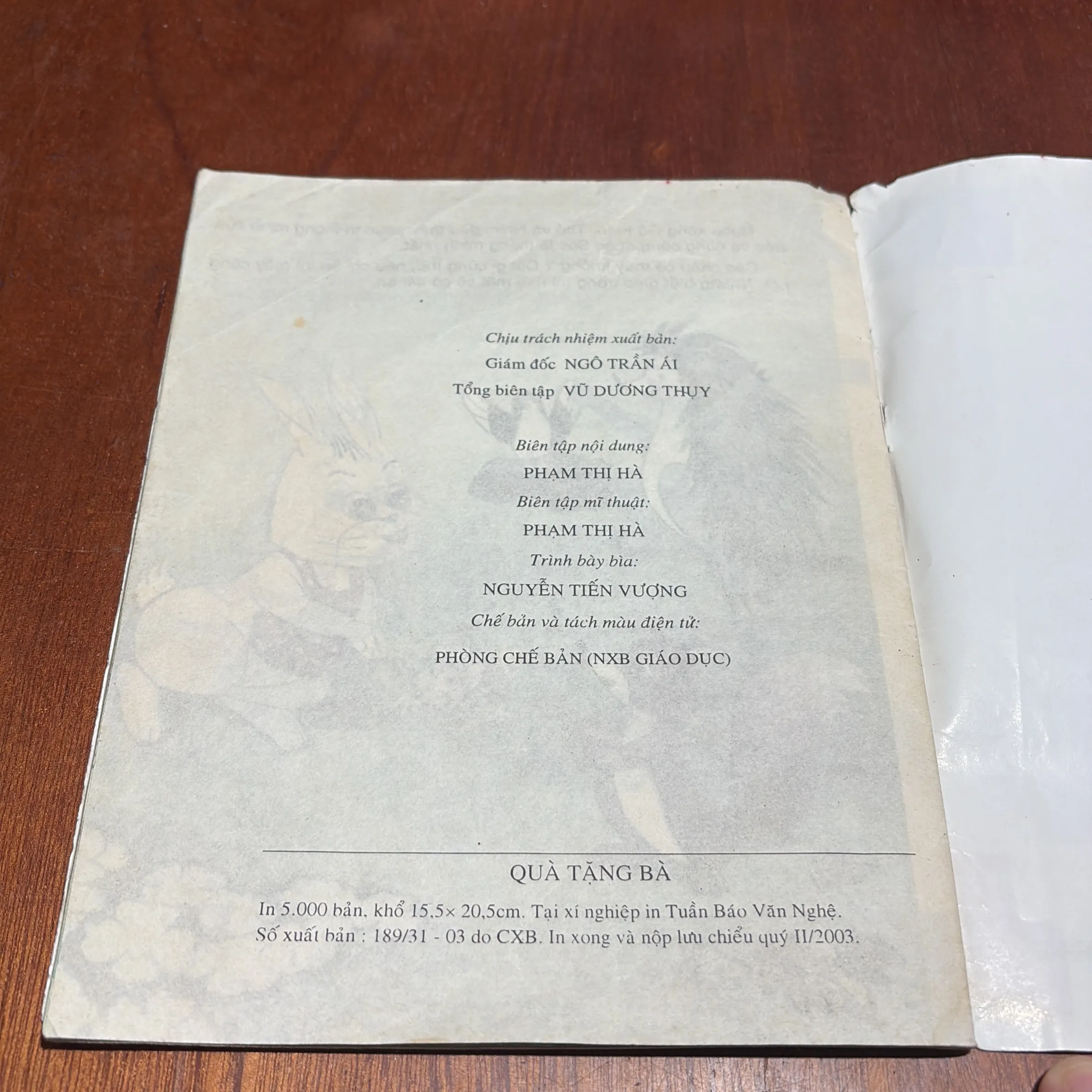 II Sách Thiếu Nhi: Quà Tặng Bà - 2003 1009721