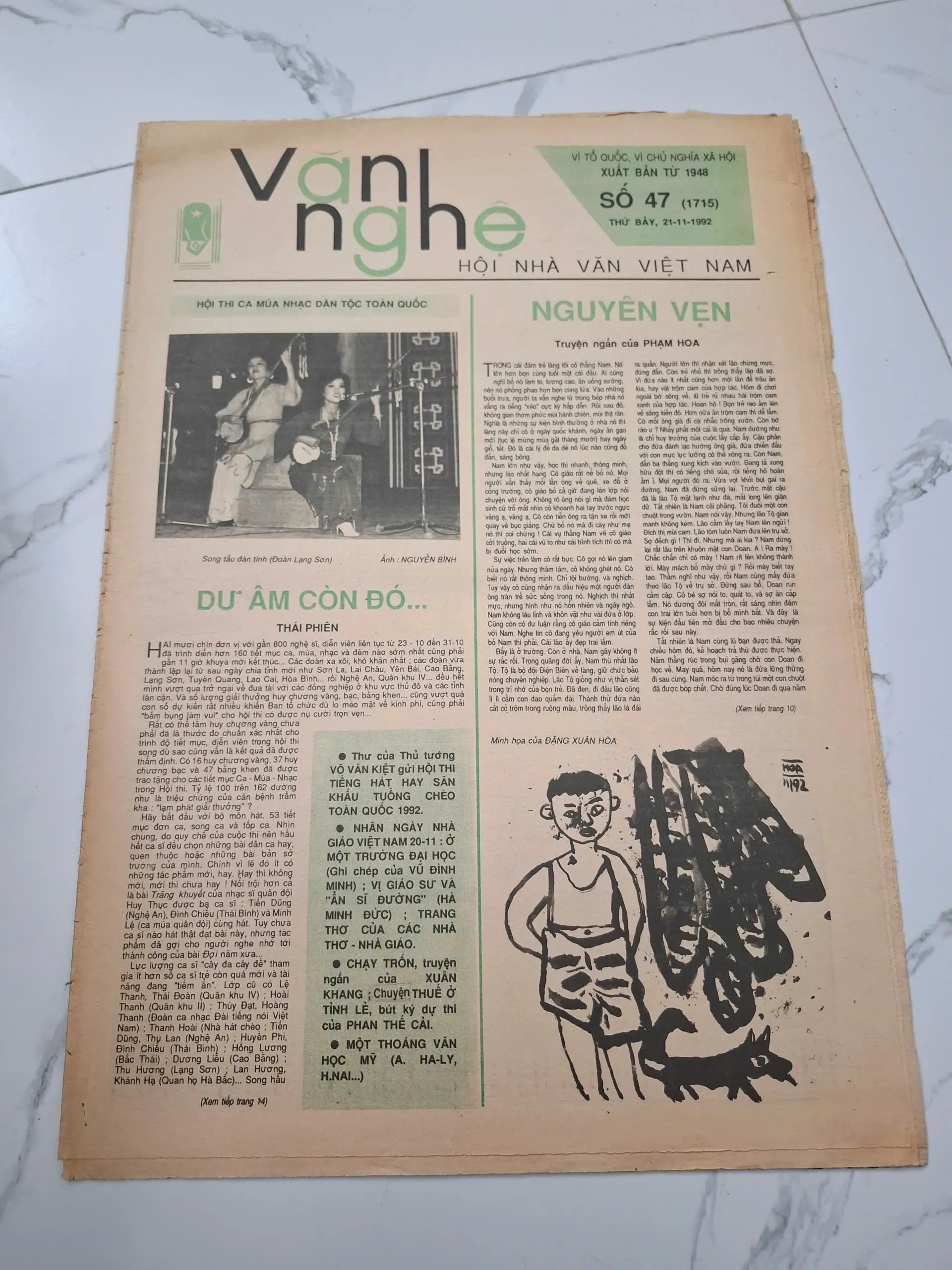Báo Văn Nghệ Số 47 (1715), 21-11-1992 - Phạm Hoa - Truyện ngắn