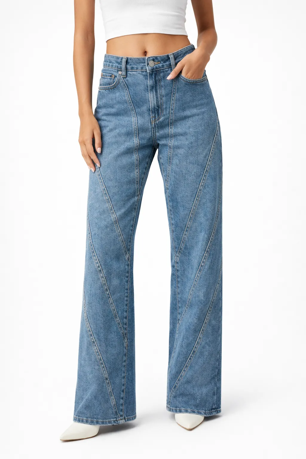 Quần jeans nữ ống suông