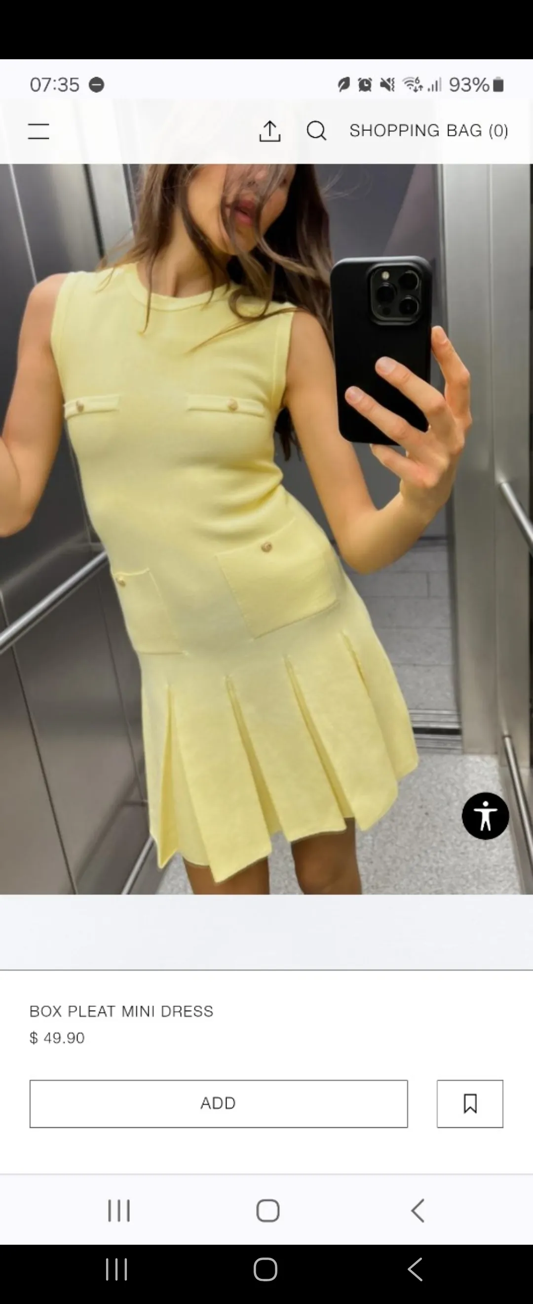 Đầm midi vàng chanh Zara