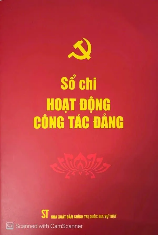 Sổ chi hoạt động công tác Đảng