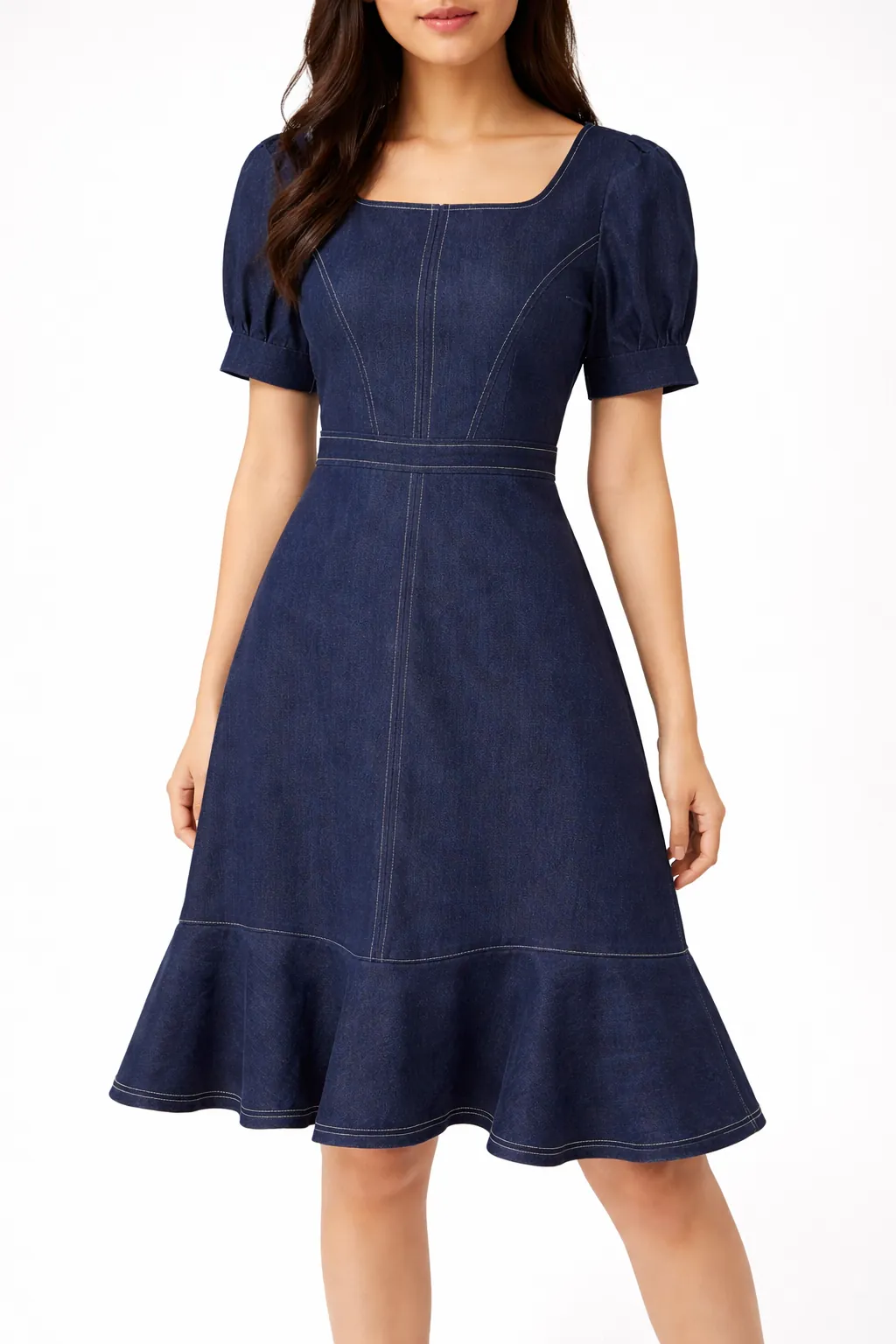 ĐẦM DENIM CỔ VUÔNG