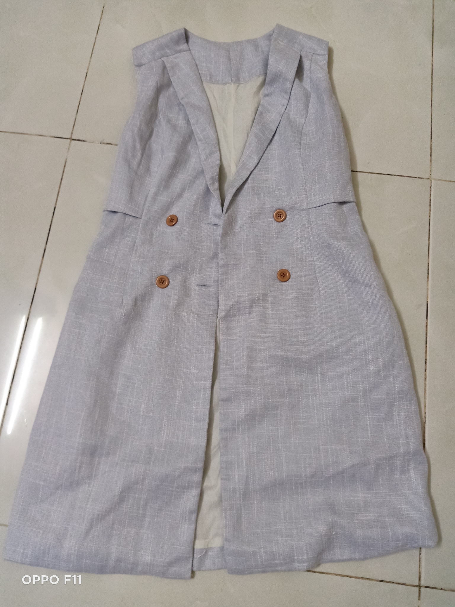 Áo vest khoác nữ màu xanh 17071