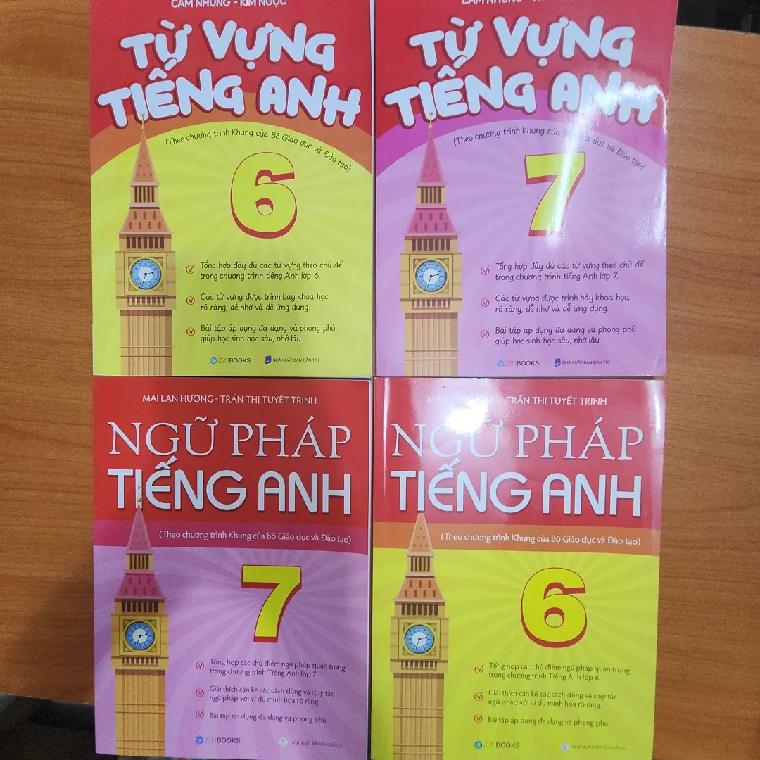 Combo 4 quyển Ngữ pháp và Từ vựng tiếng Anh lớp 6 và lớp 7 của Mai Lan Hương