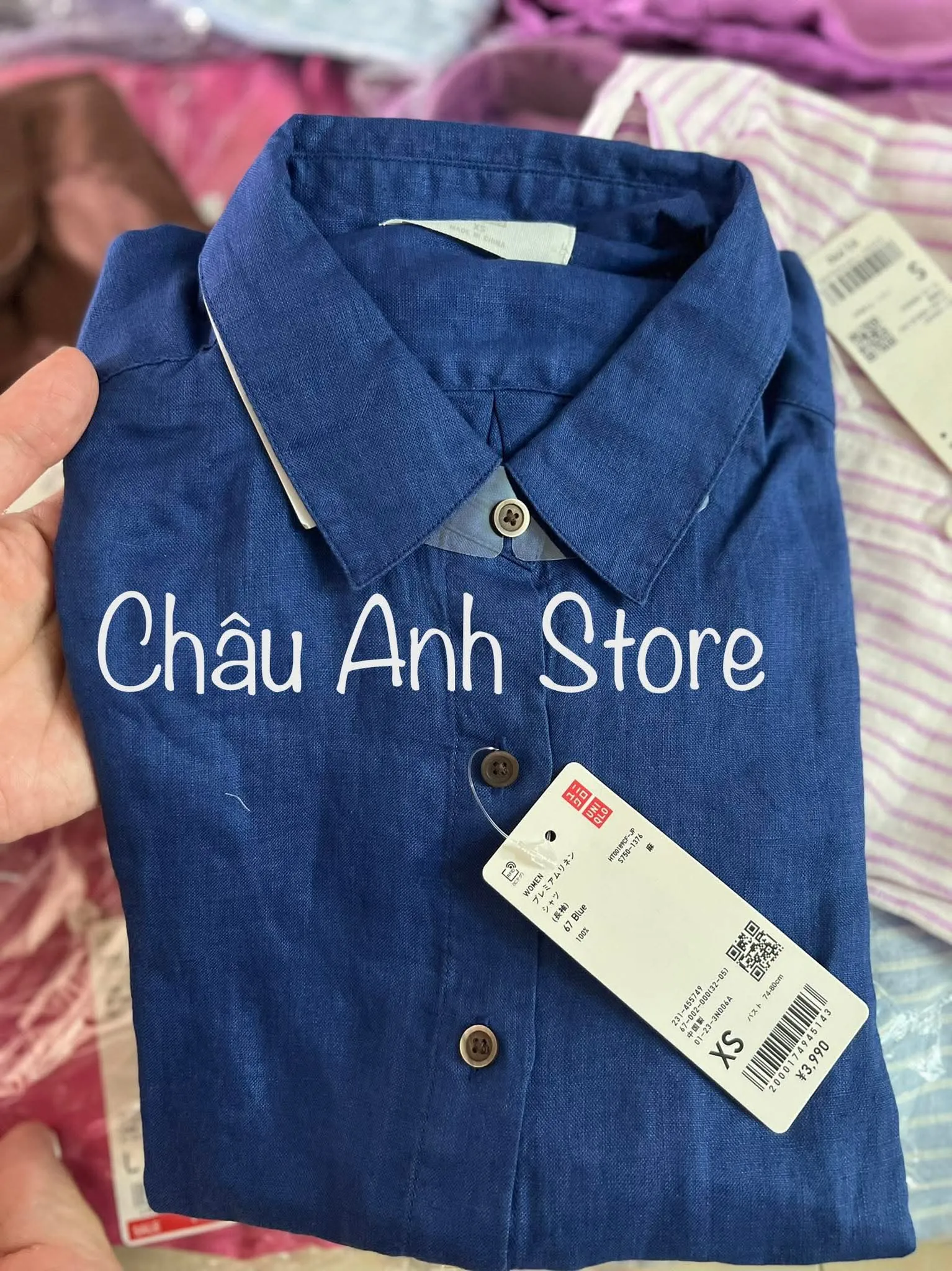 Áo sm linen uniqlo