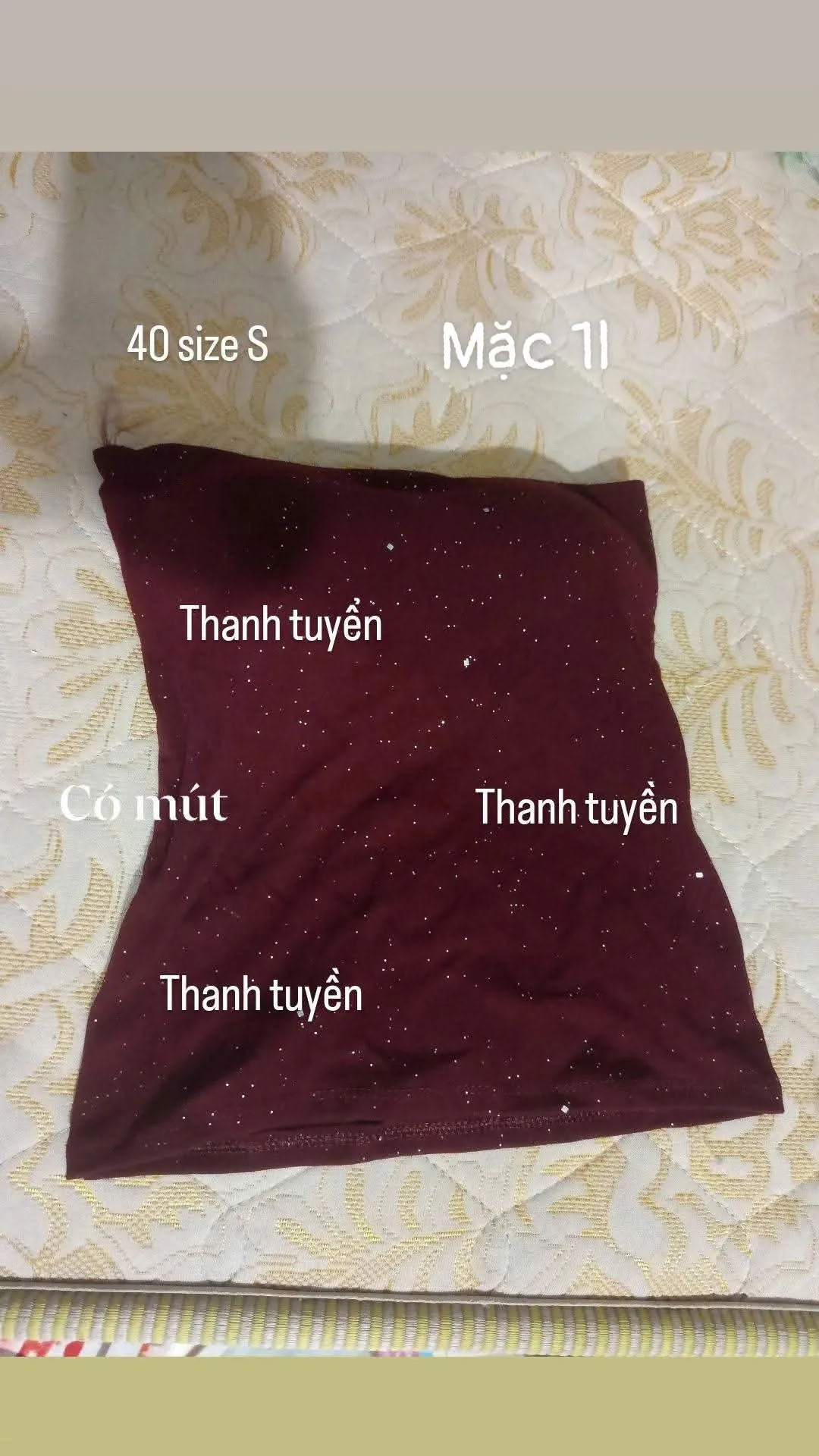 Áo ống có mút kim tuyến