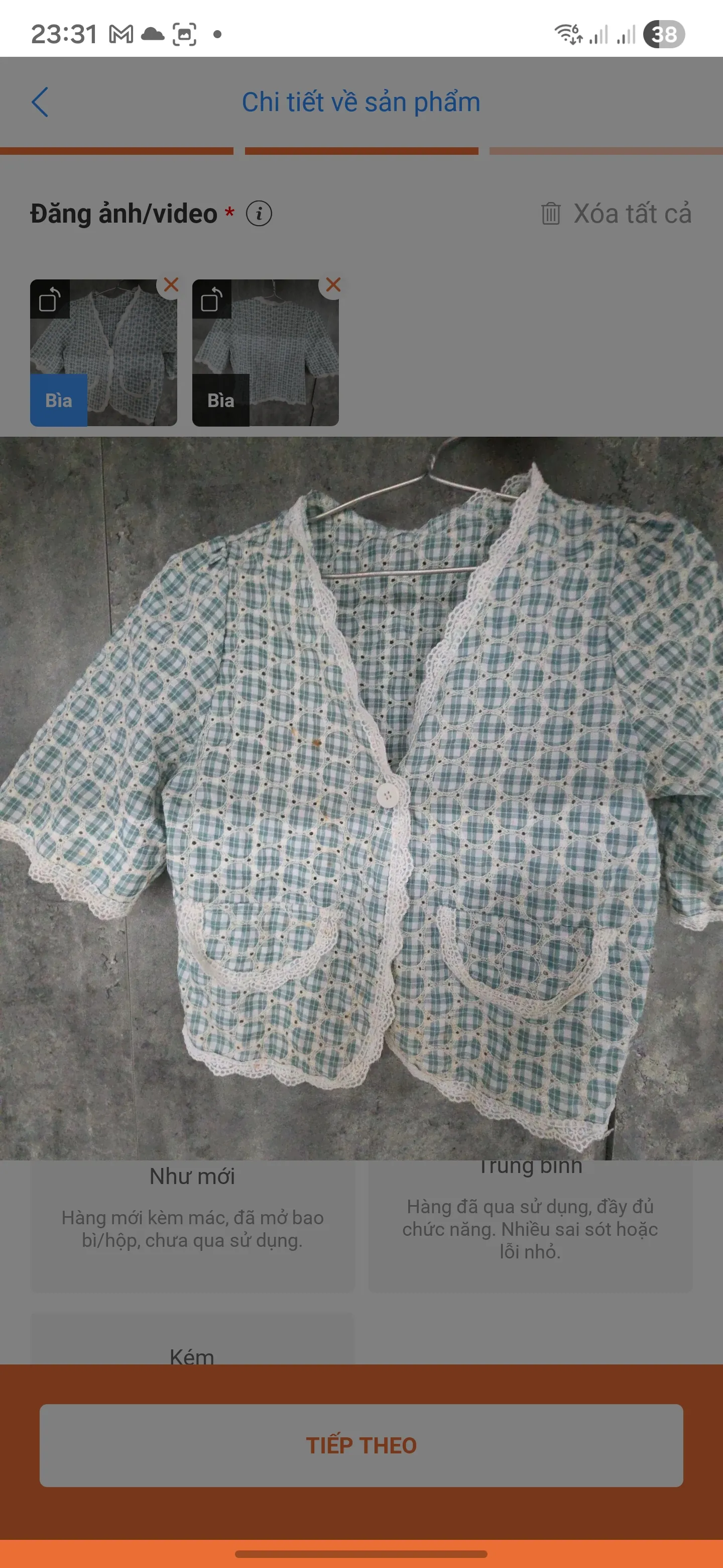 Áo sơ mi croptop 2hand