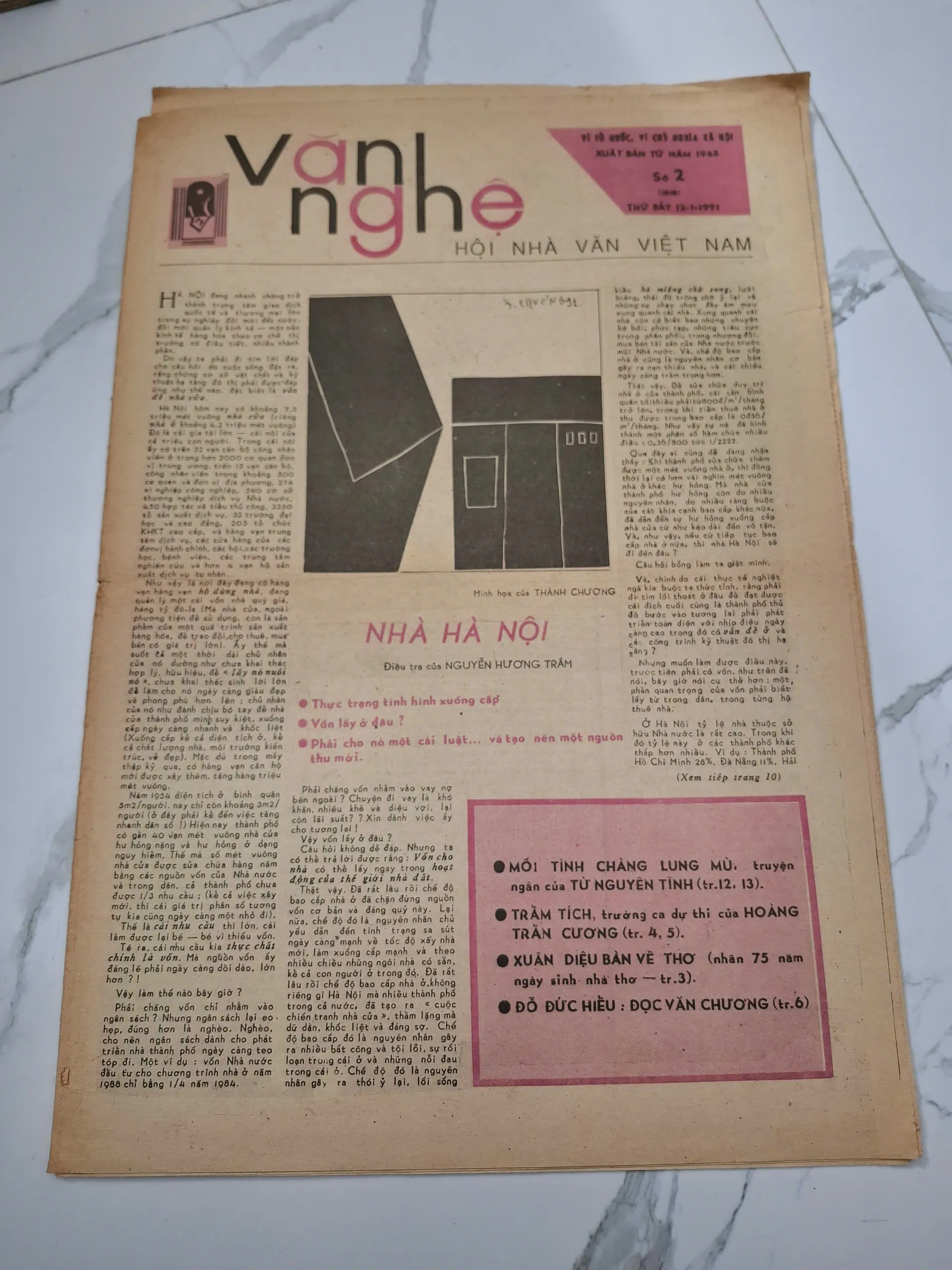 Báo Văn Nghệ Số 2 (12-1-1991) - Nguyễn Hương Trâm - Điều tra