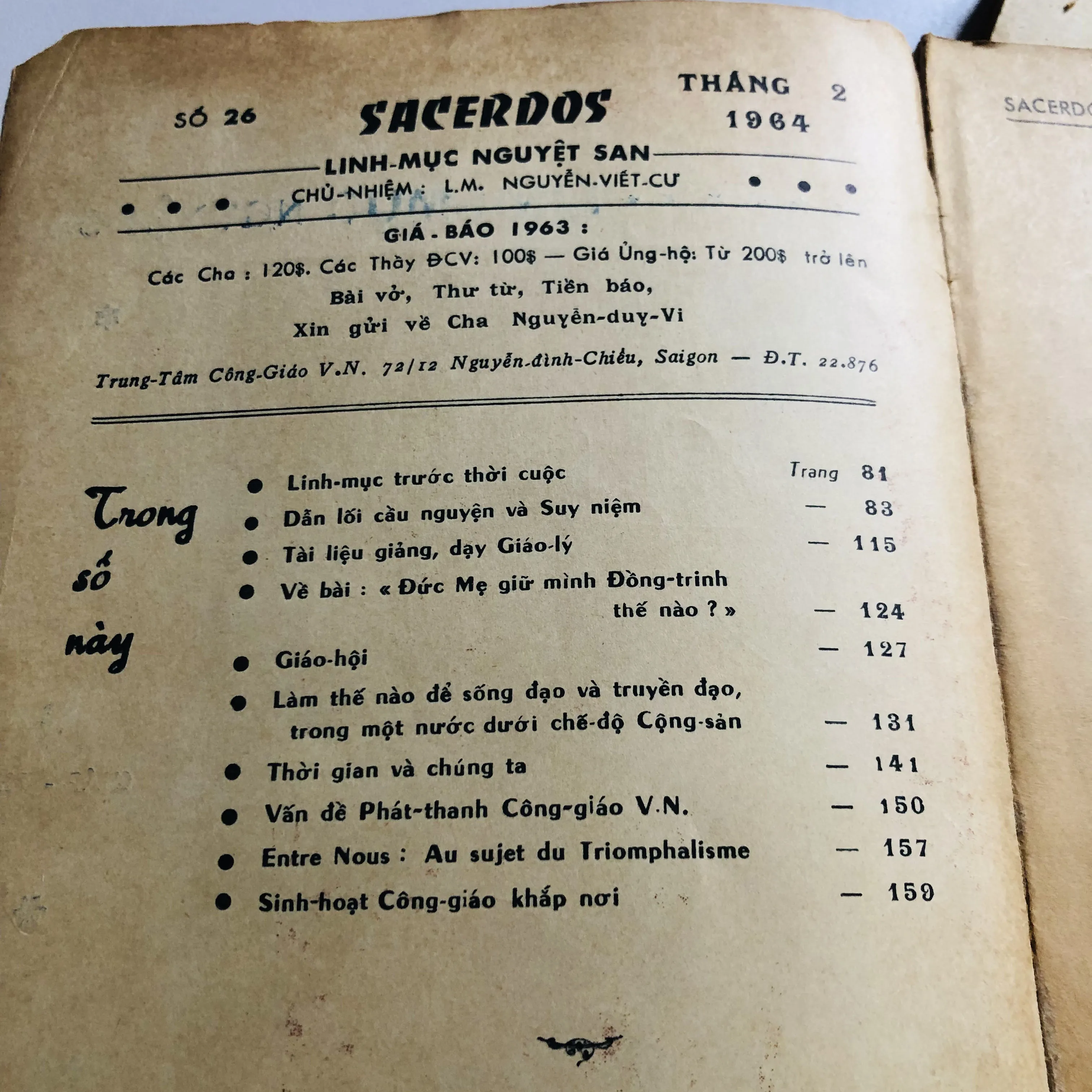 2 CUỐN TẠP CHÍ CÔNG GIÁO XƯA 1964 & 1973 752813