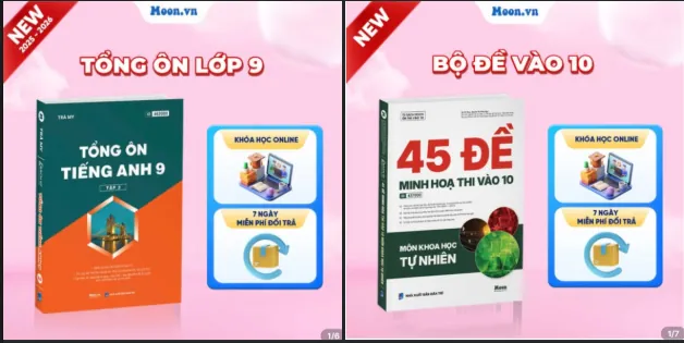 Combo 2 sách KHTN và Tổng ôn tiếng anh 9 có tặng kèm khóa học
