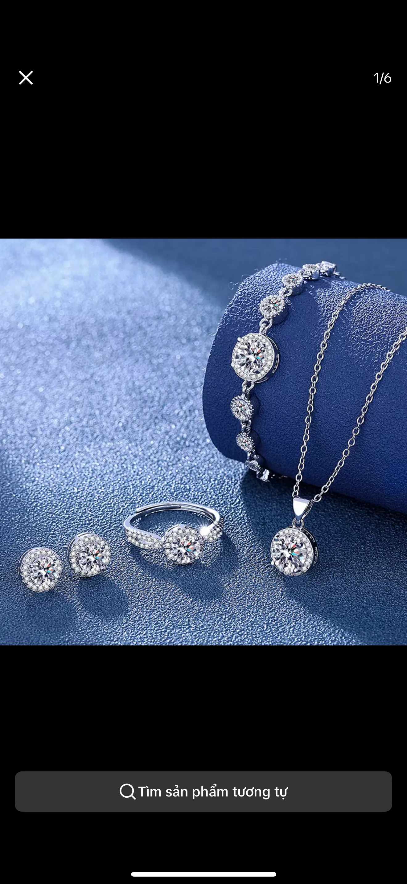 Bộ trang sức đính Moissanite 2ct siêu sáng