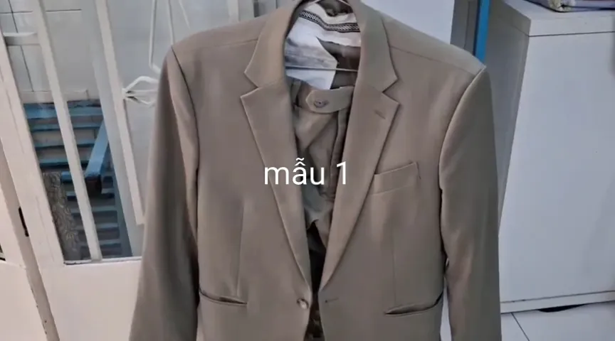 Áo vest nam cổ trang trọng phối túi bên áo màu xám, đen, xanh bộ 3 mẫu