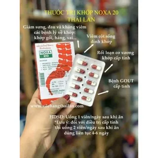 Viên uống noxa 20 Thái Lan chính hãng, giảm đau xương khớp, thoát vị đĩa đệm lốc 12 hộp 722721