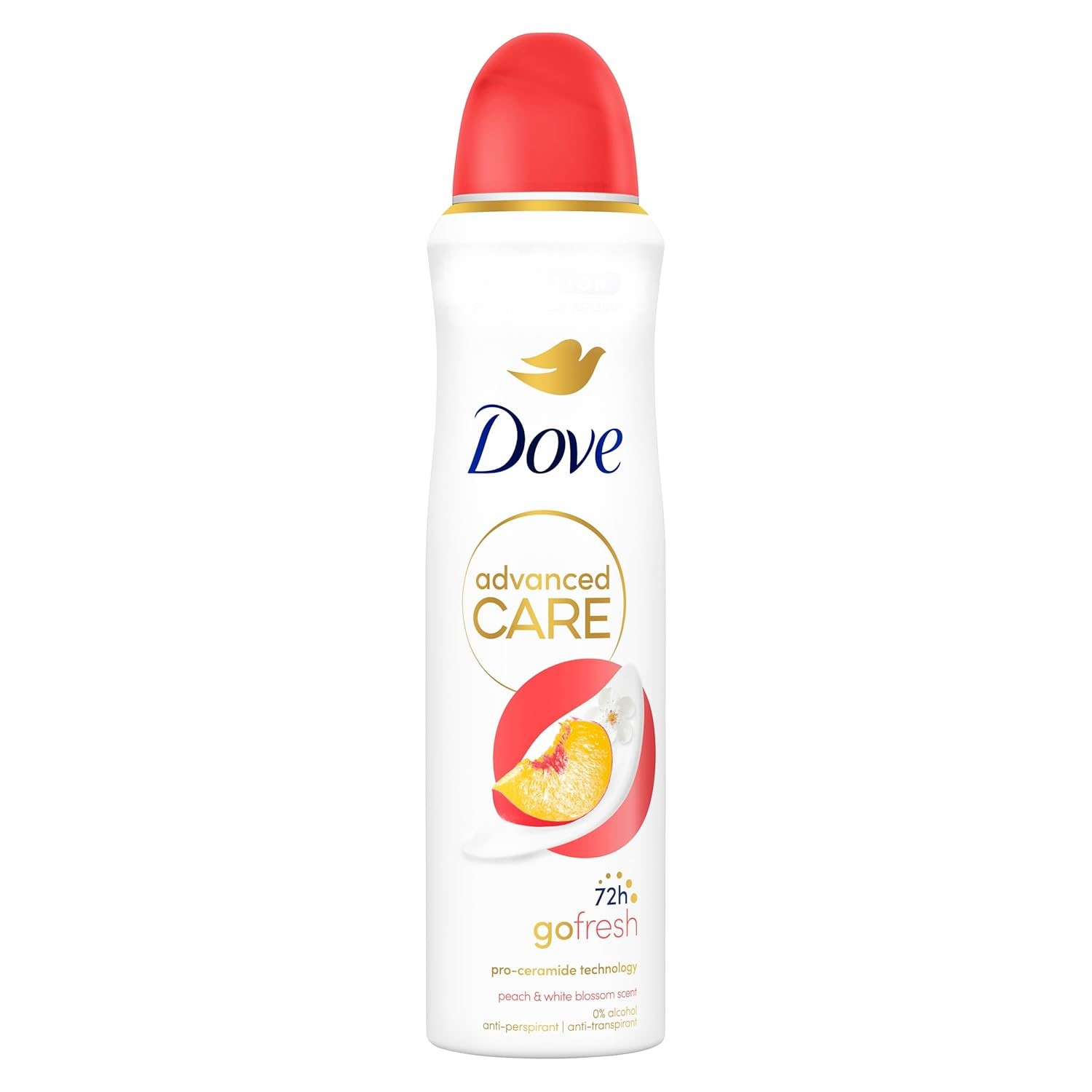 Xịt khử mùi mồ hôi hương Đào Dove Advanced Care Original Skin Hydration Technology 72H