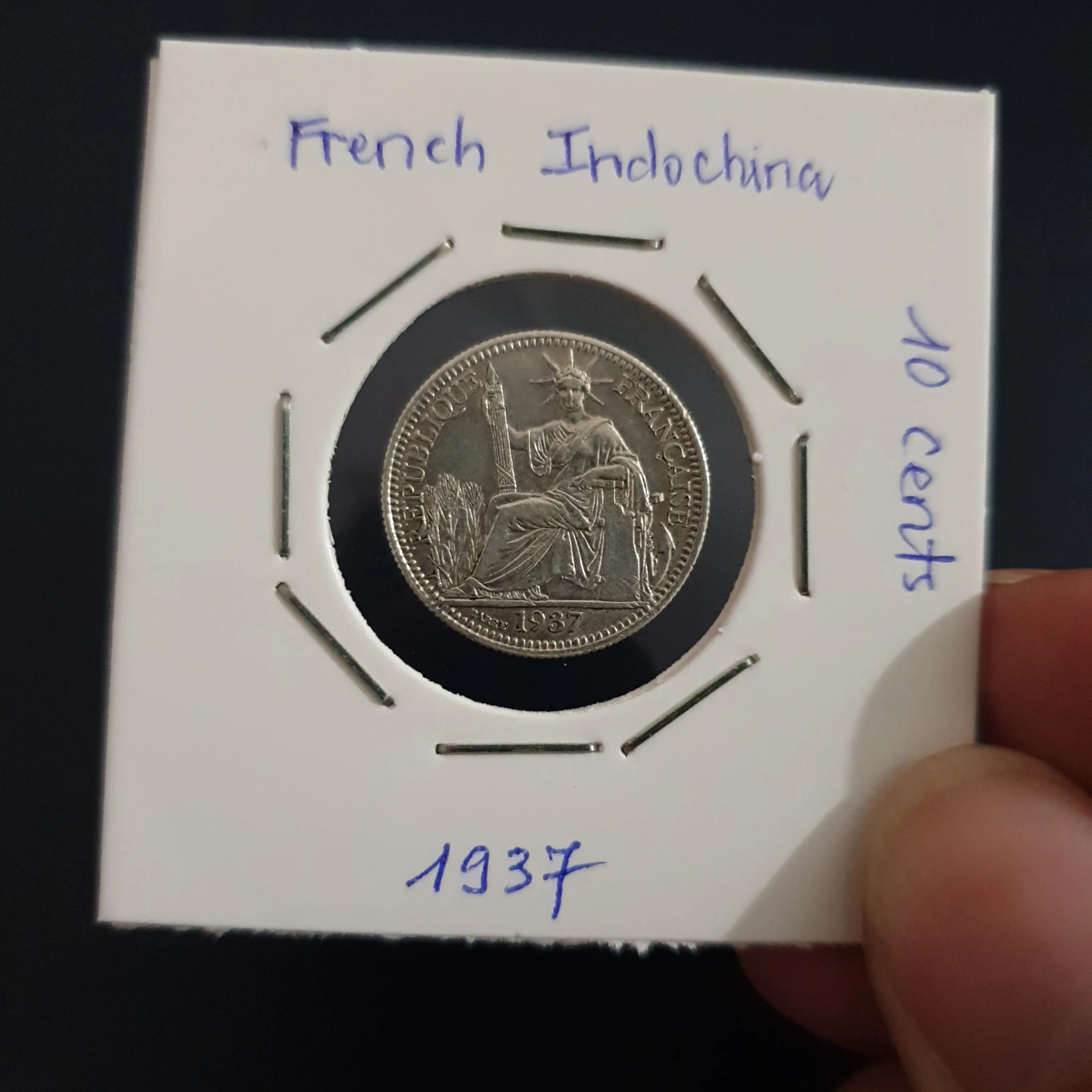 Đồng xu bạc Đông Dương 10c chuẩn cổ 1937