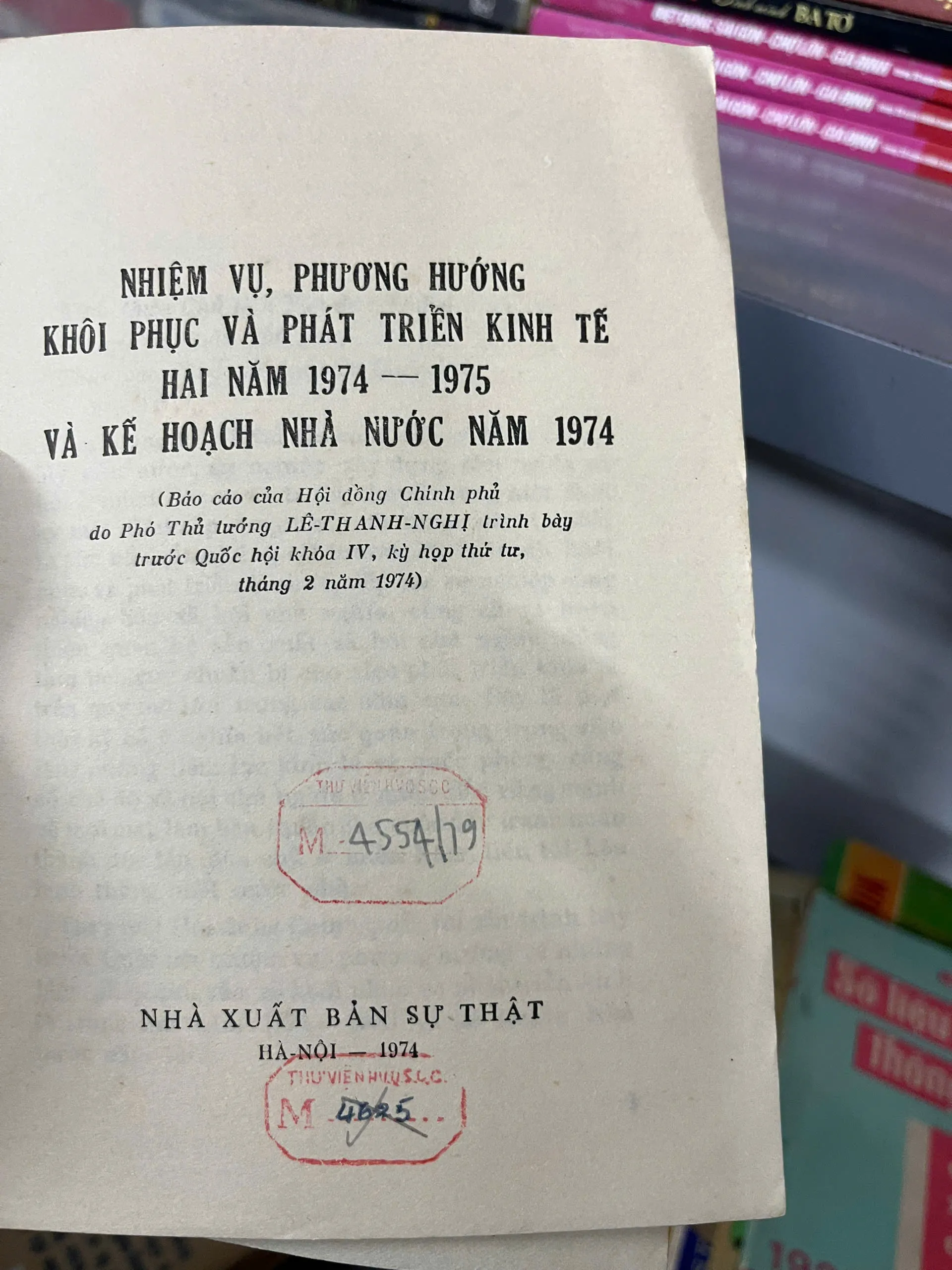 Nhiệm vụ, phương hướng khôi phục và phát triển kinh tế hai năm 1974-1975........