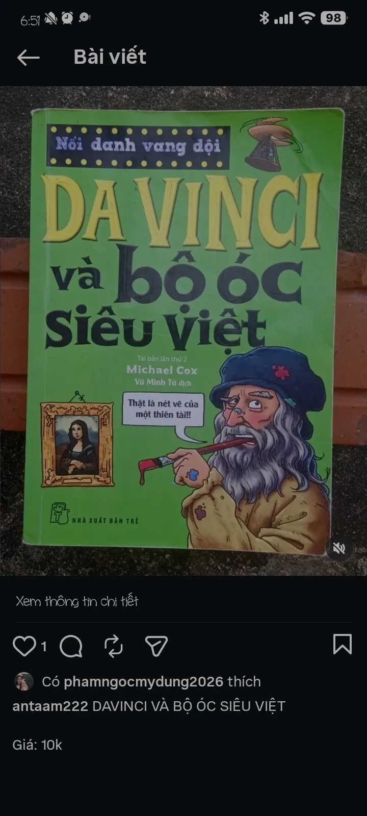DAVINCI VÀ BỘ ÓC SIÊU VIỆT. 10K + phí ship khi mua qua IG