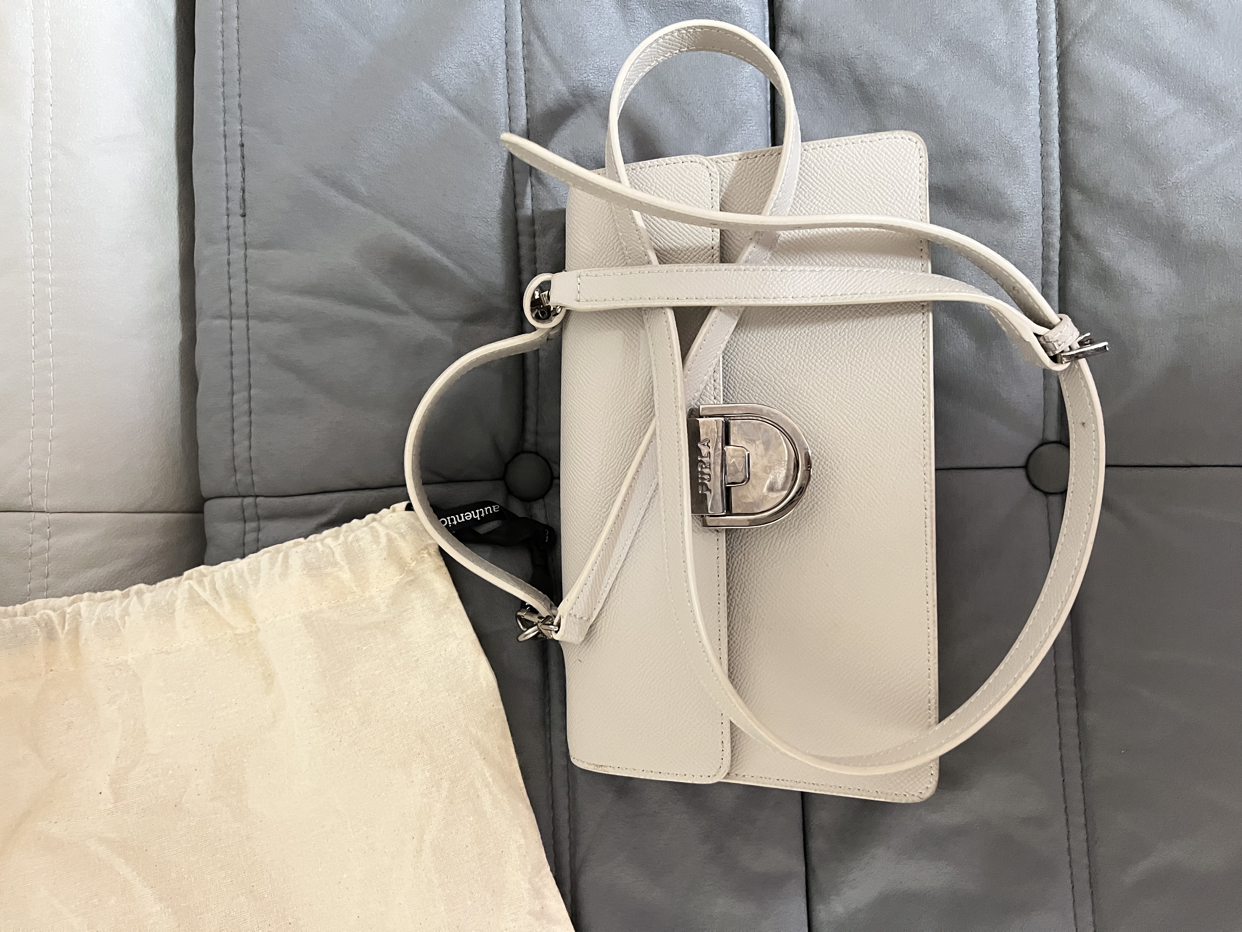 Túi Furla Teti trắng xám chính hãng
