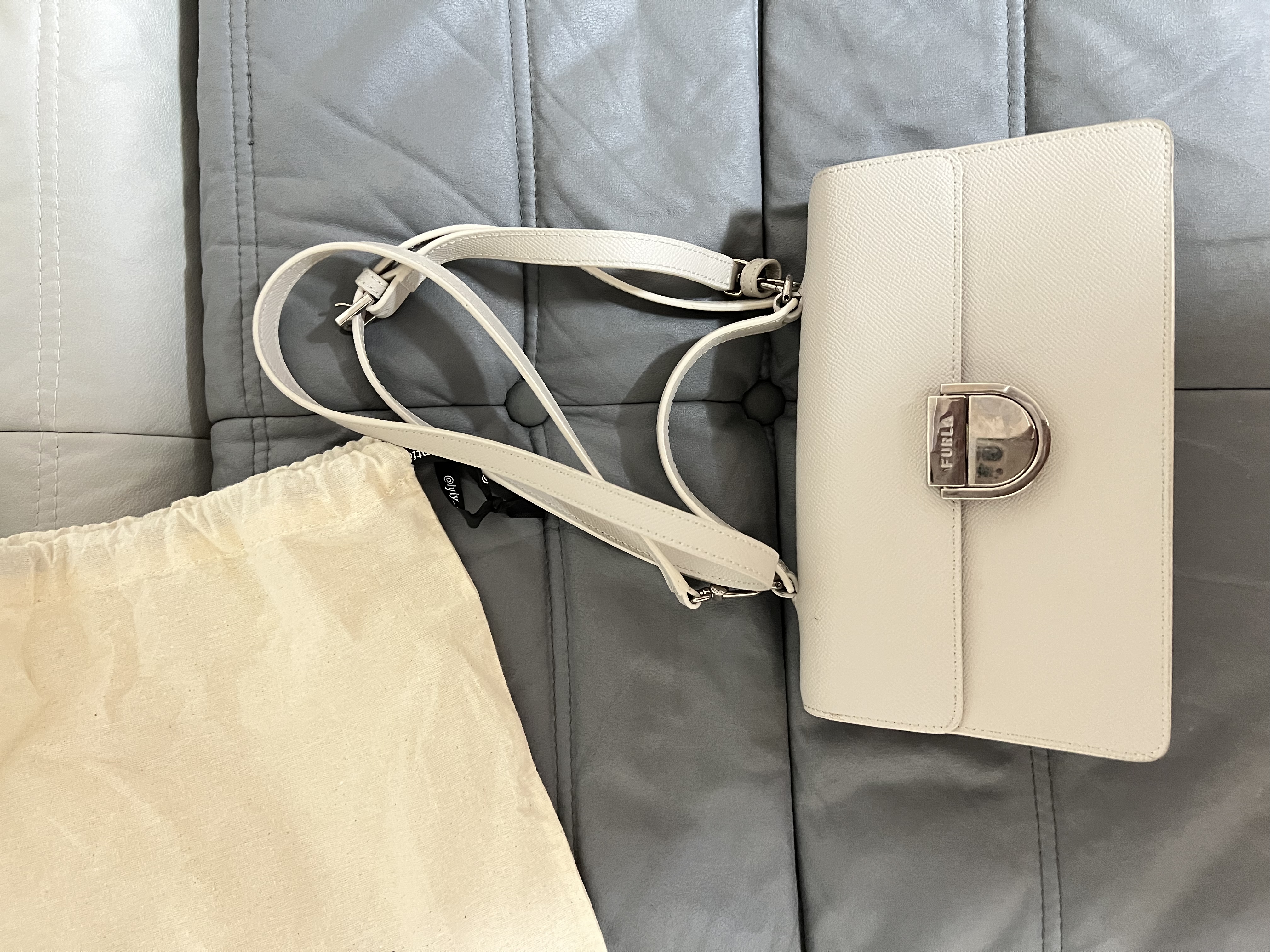 Túi Furla Teti trắng xám chính hãng 505333