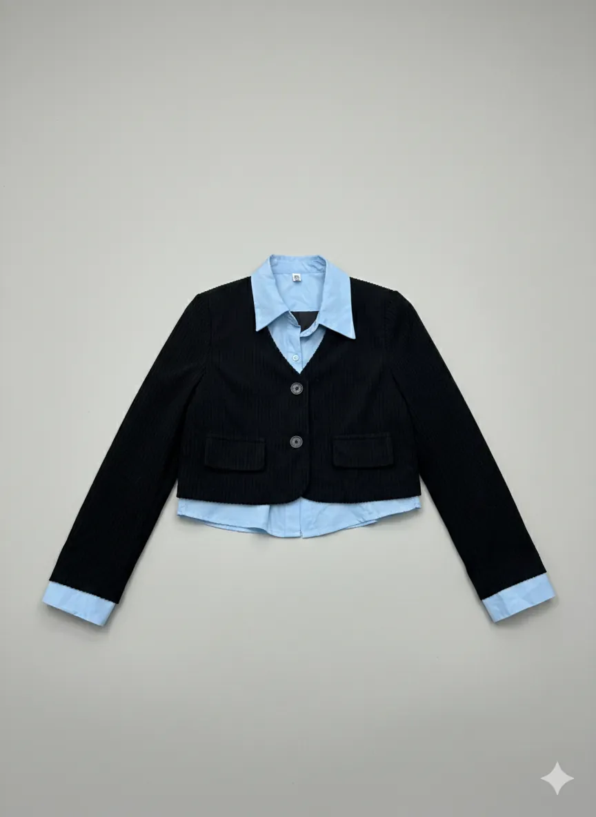 Áo khoác phối sơ mi