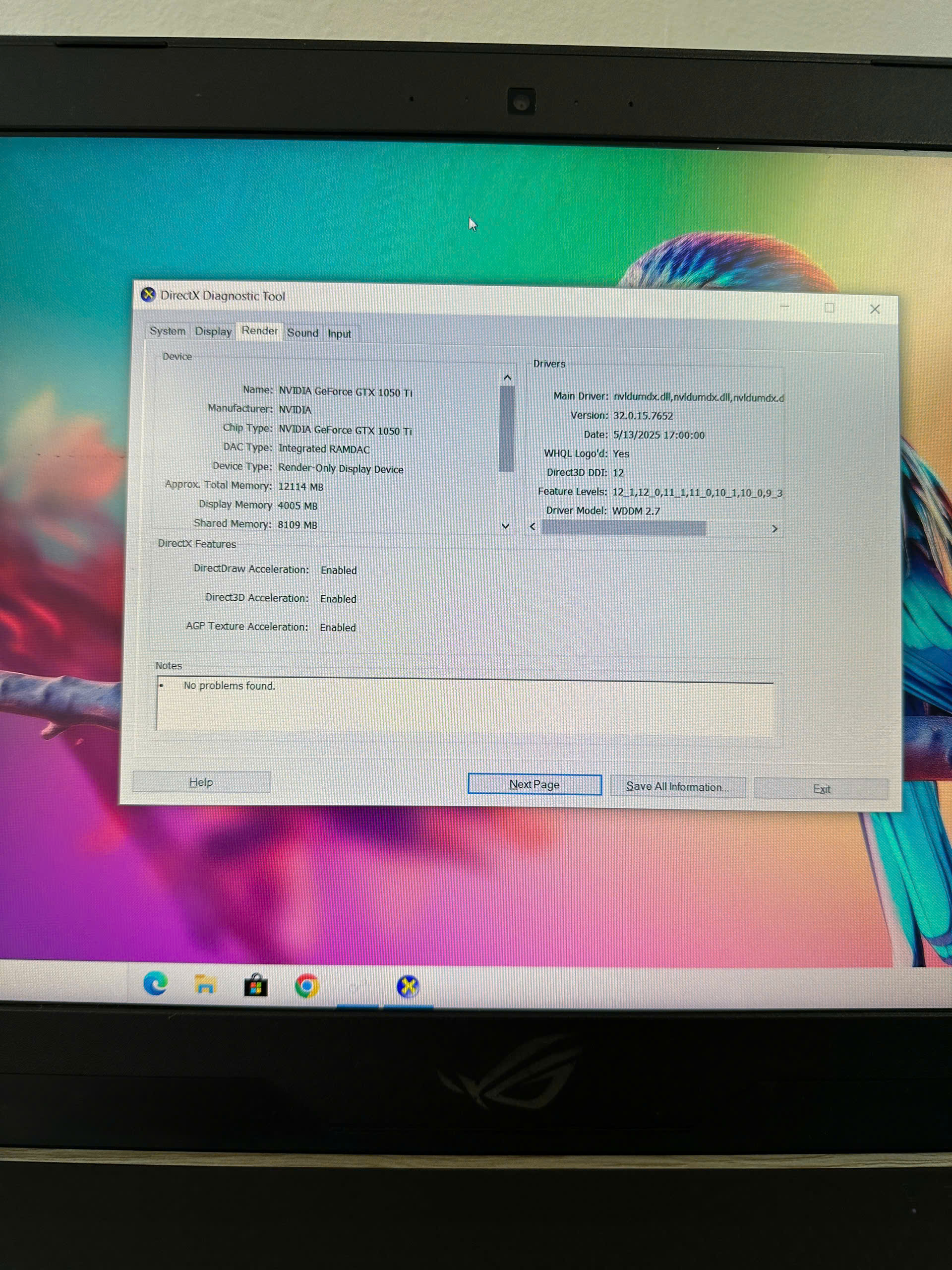 ASUS ROG GL503GE I7-8750H-16GB-1050TI-LED RGB 494566