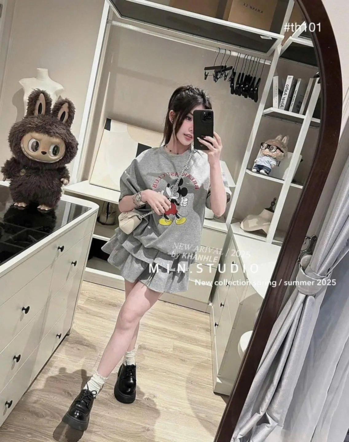 Set váy thun QCCC xinh xắn size S M còn nguyên tag mặc Tết cực xinh