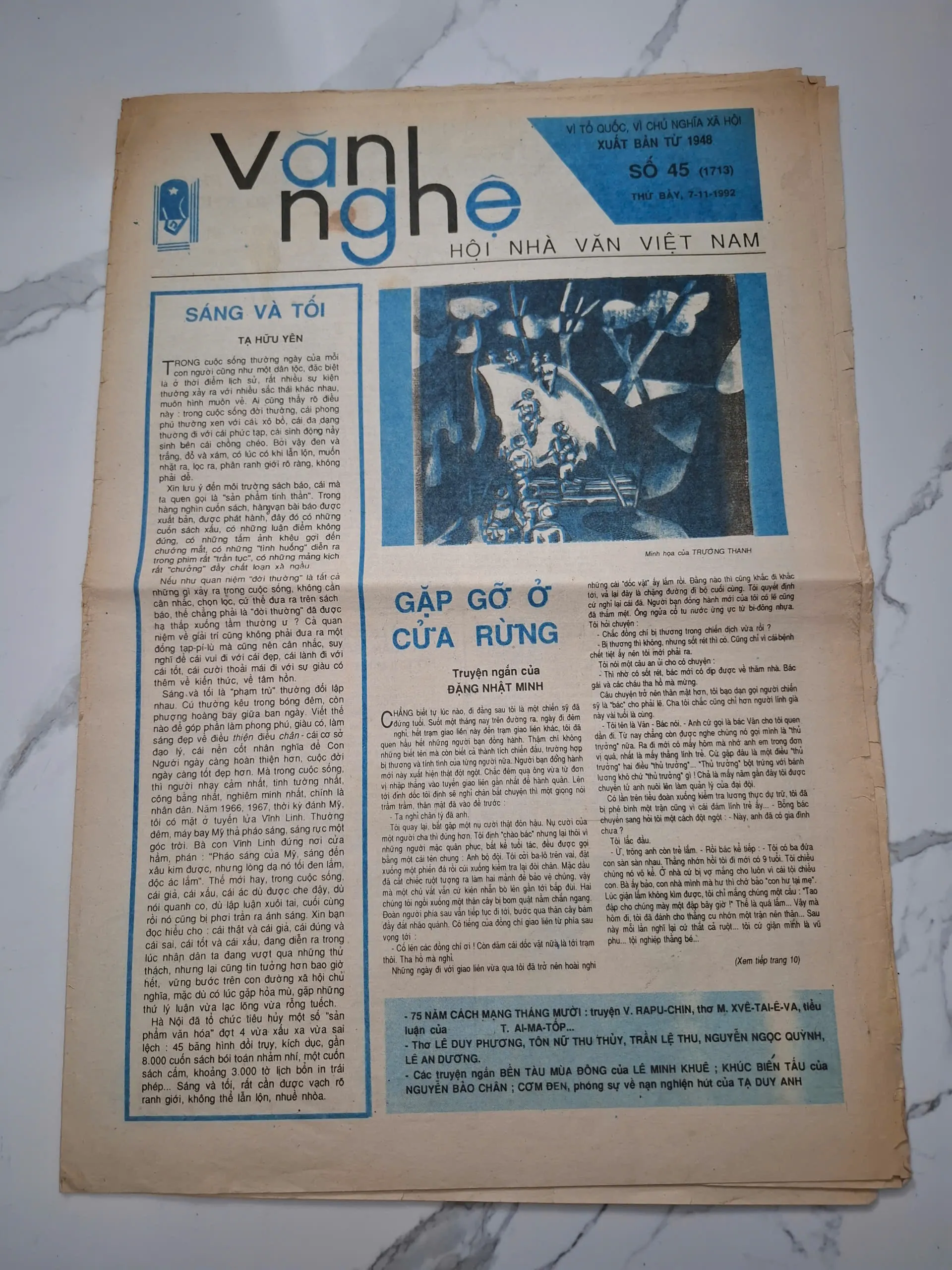 Báo Văn Nghệ số 45 (1713), 7-11-1992 - Đặng Nhật Minh - Truyện ngắn