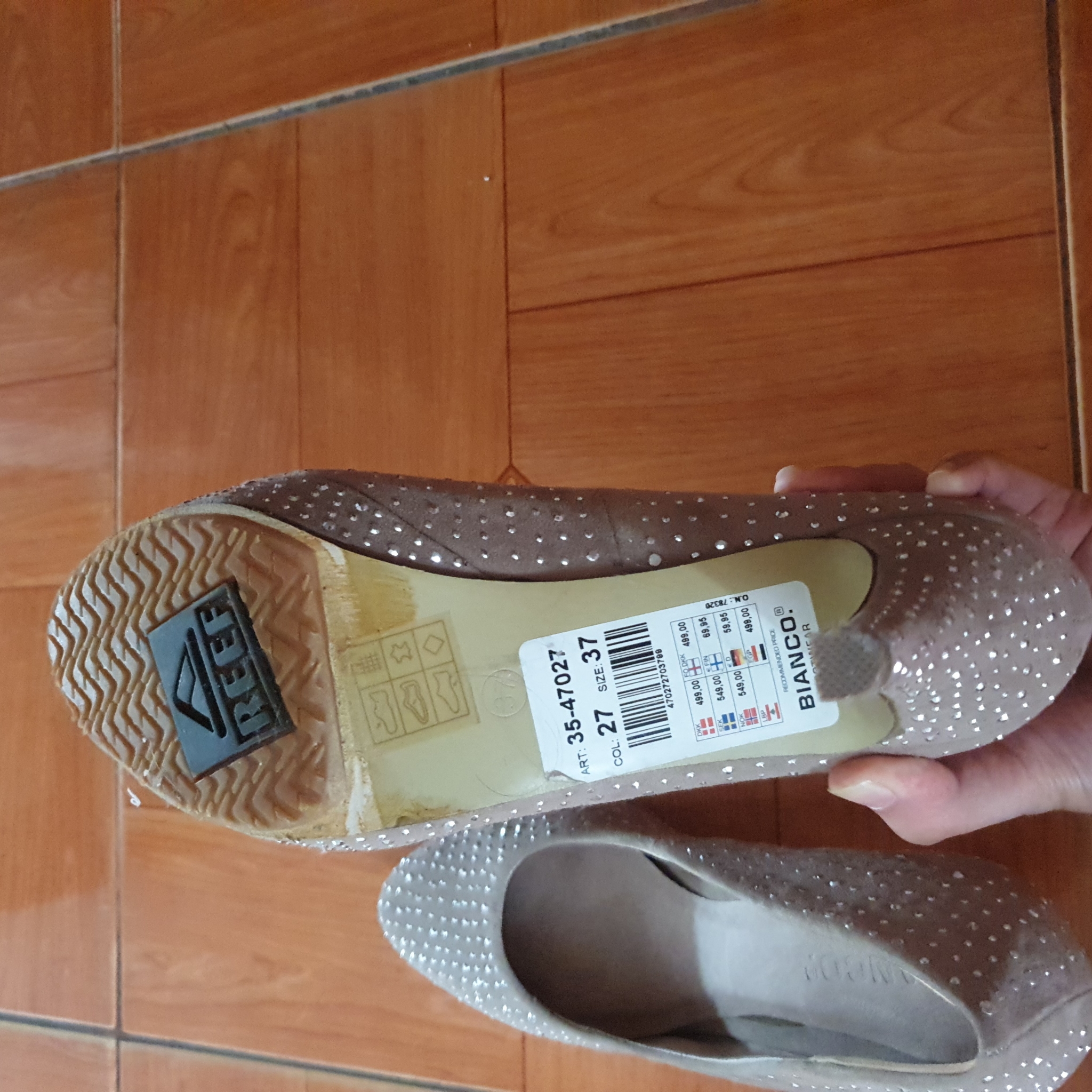 Giày cao gót BIANCO size 37 màu be chính hãng new 100%