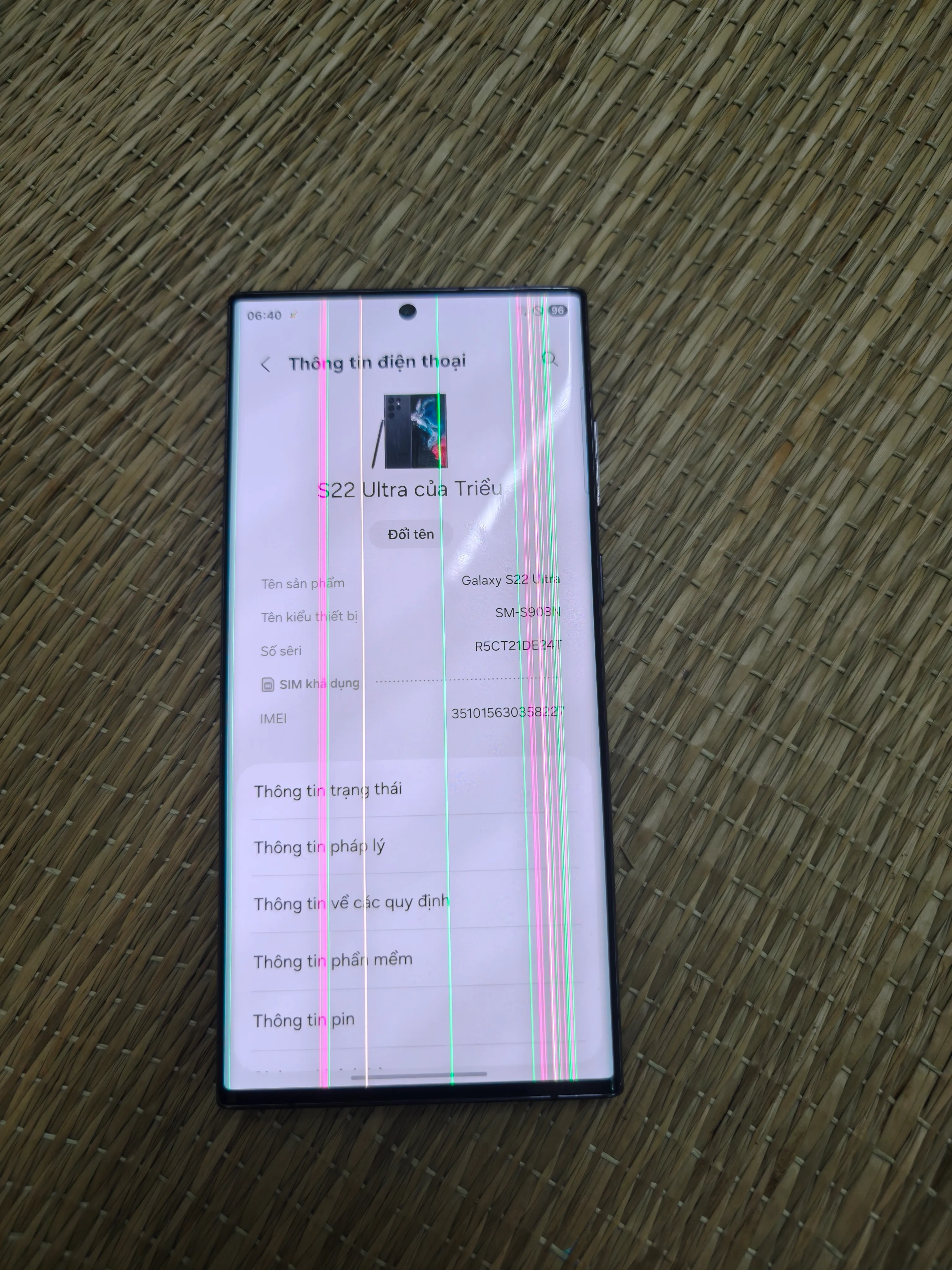 Samsung s22u sọc màn 557366