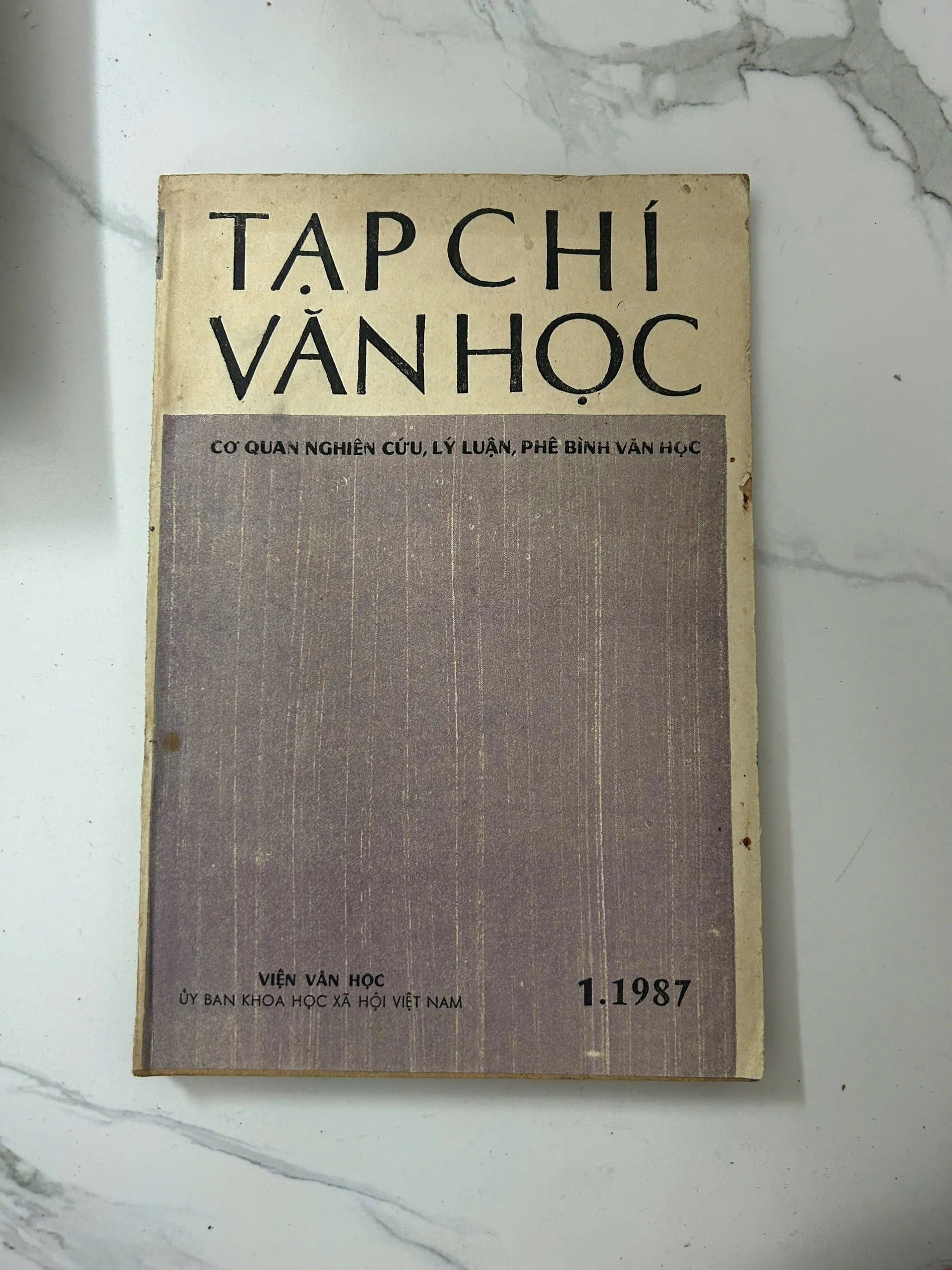 Tạp chí Văn học (Số 1 - 1987) - Viện Văn học