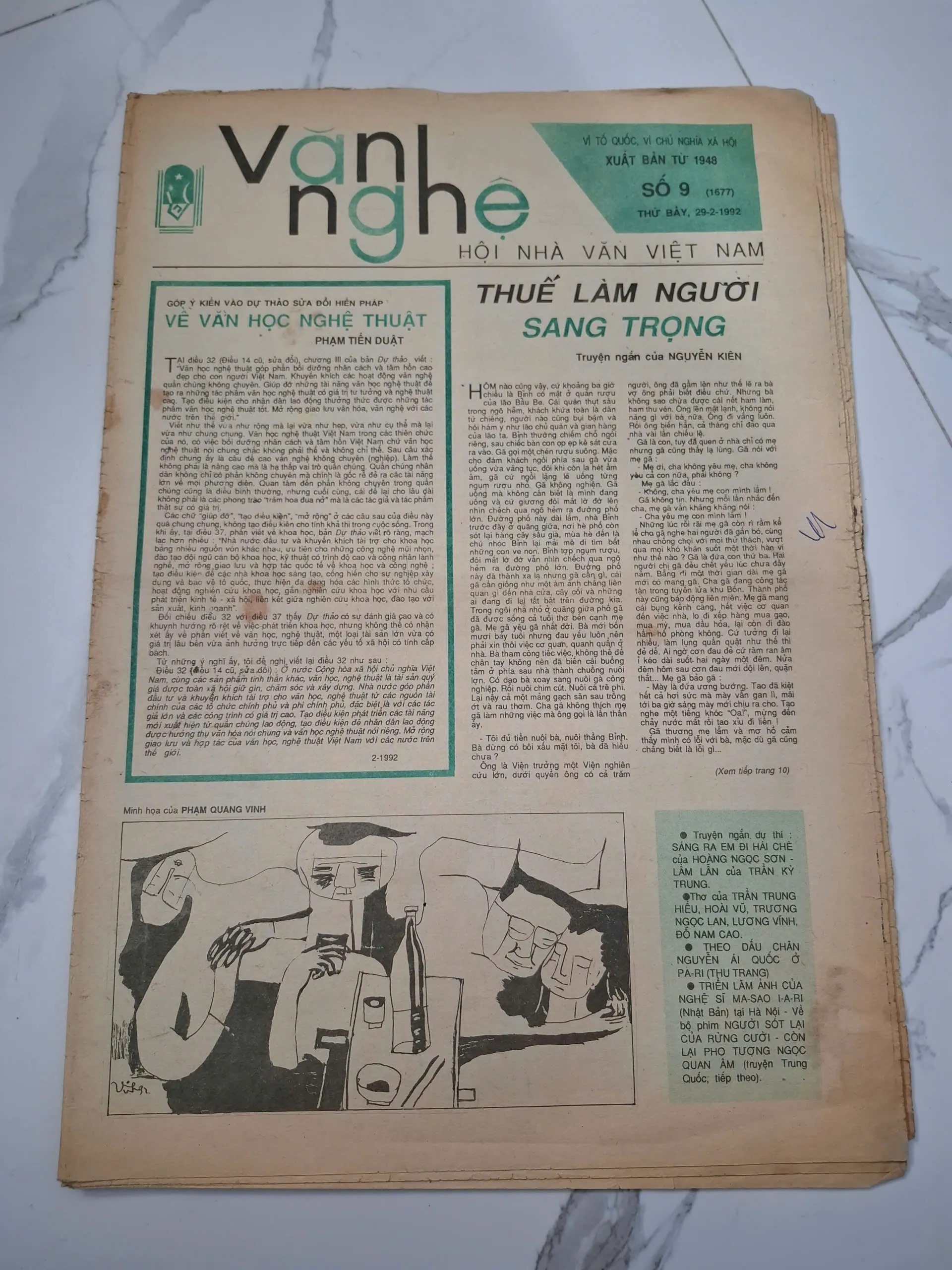 Báo Văn Nghệ số 9 (1677) - Nguyễn Kiên - Truyện ngắn