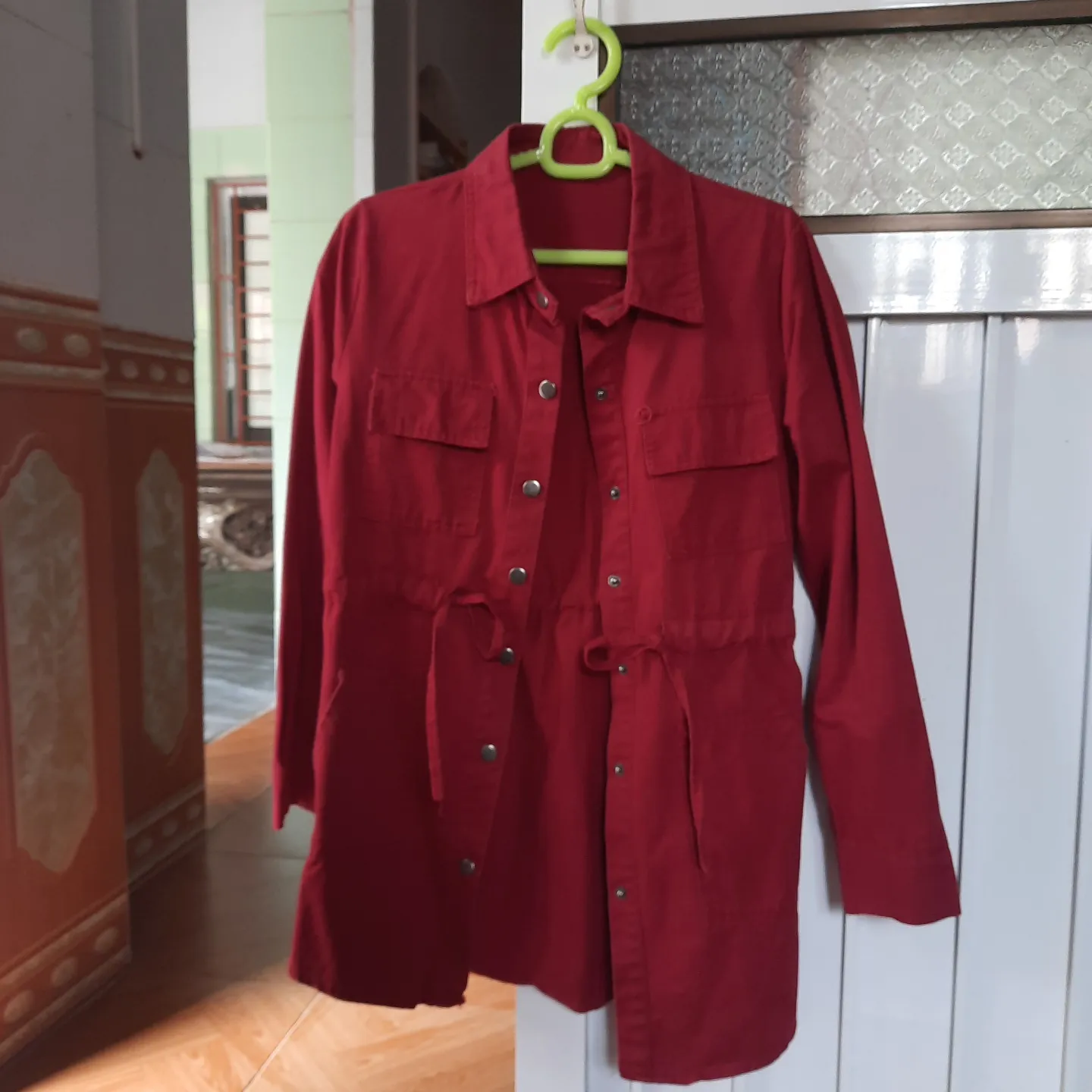 Jacket thô đỏ đô