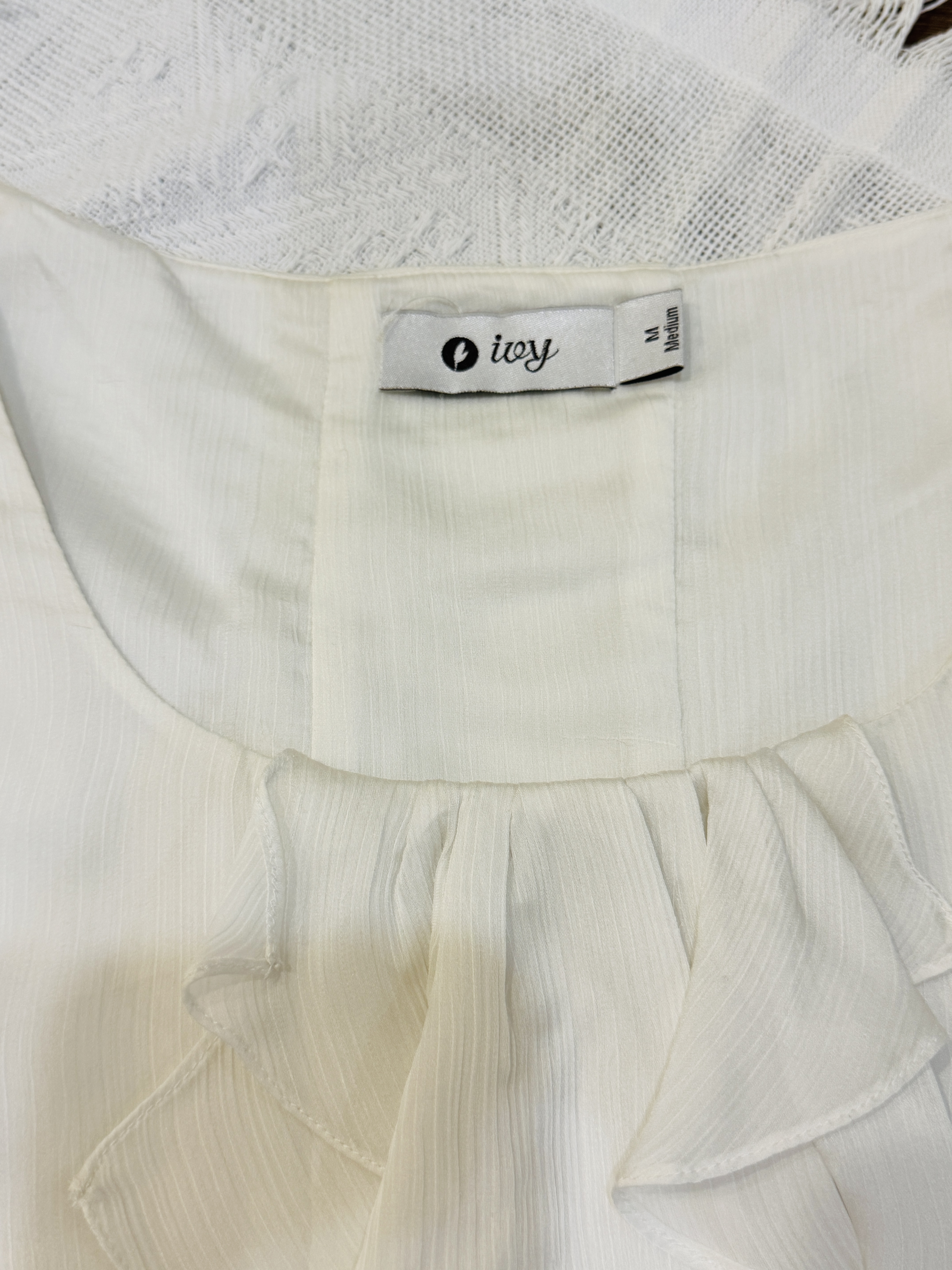 Vây thiết kế ivy, chất liệu tơ voan, Sz M, màu trắng 475731
