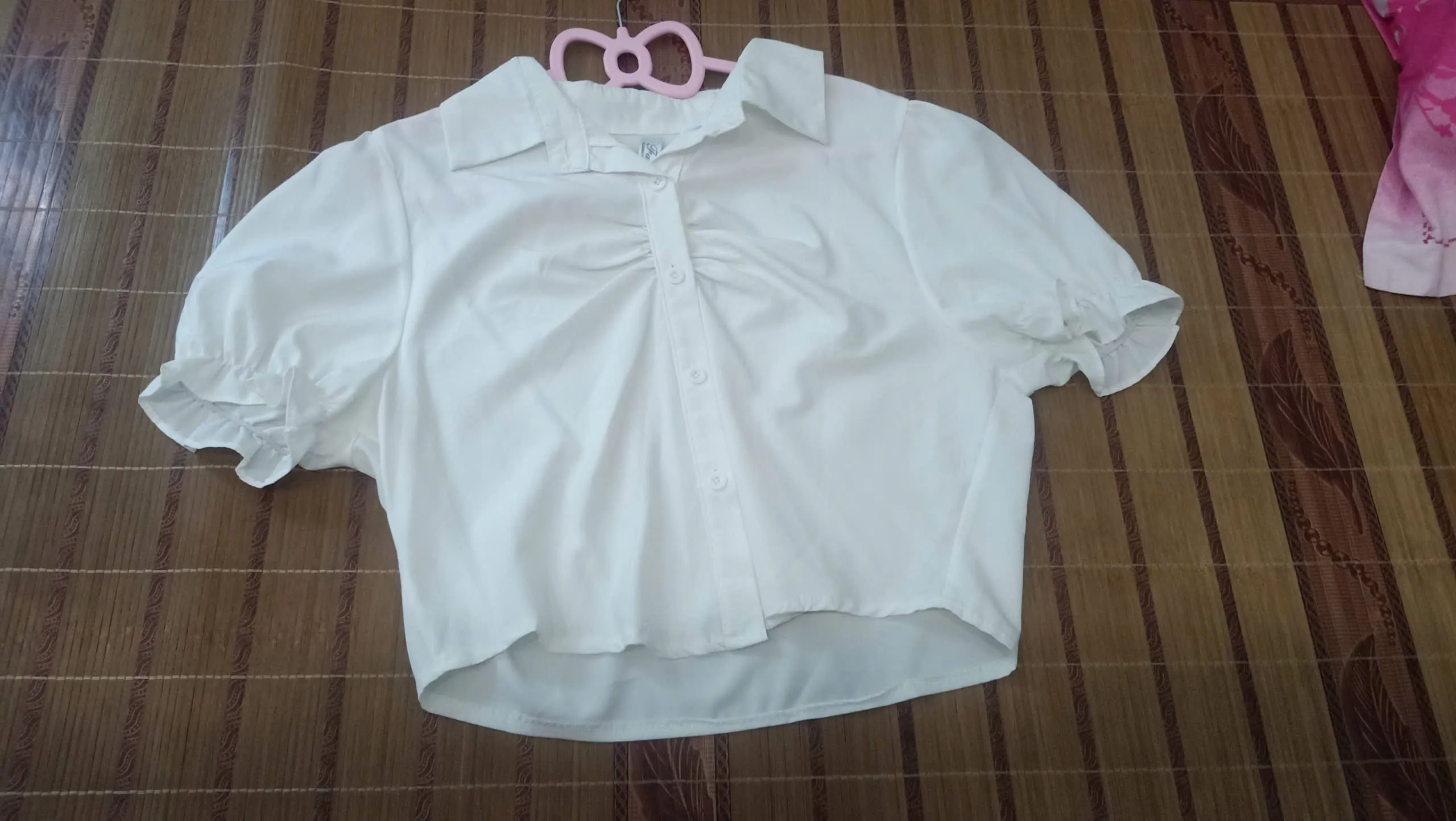 Áo sơ mi nữ tay phồng crotop 