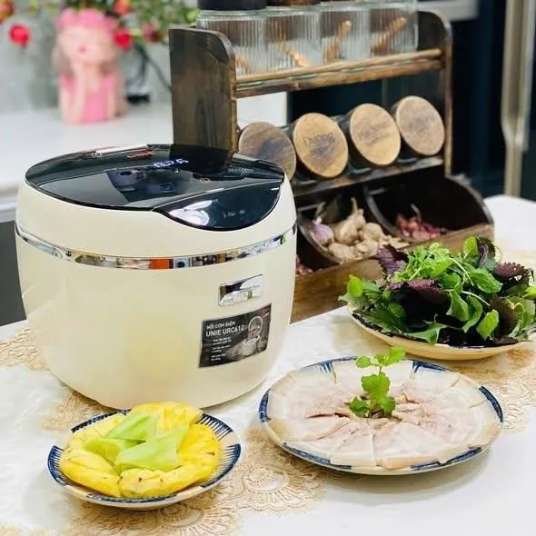 Nồi cơm điện tử UNIE URC612 , nấu cơm giảm đường, lòng nồi inox, dung tích 1,2L