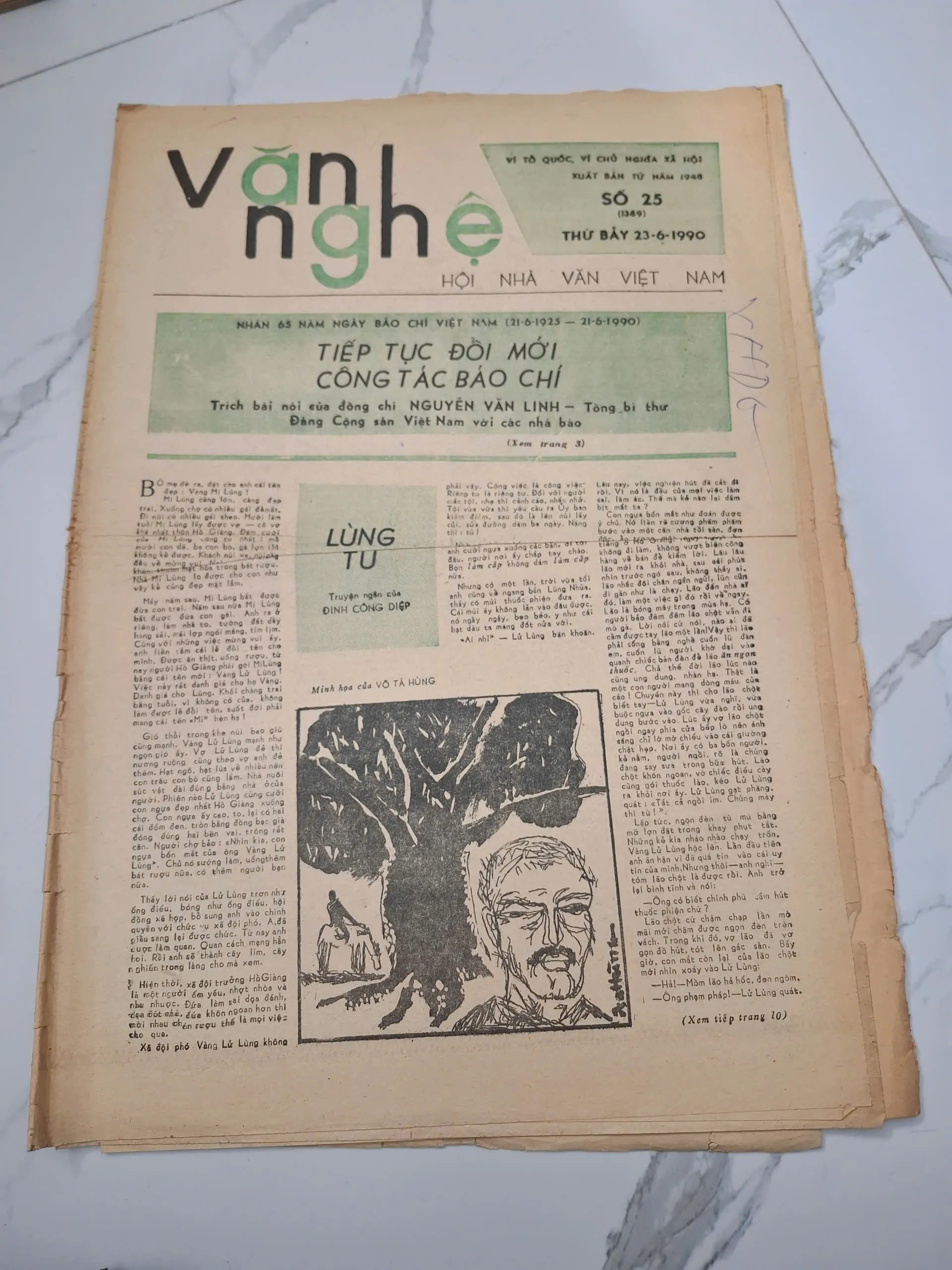 Báo Văn nghệ Số 25 (1389) - Nguyễn Văn Linh, Đinh Công Diệp - Chính luận/Truyện ngắn