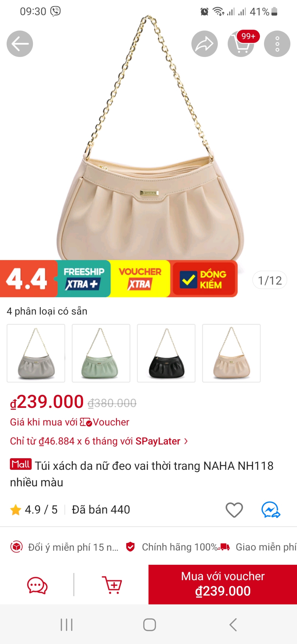 Túi xách da nữ đeo vai thời trang NAHA - New 94954